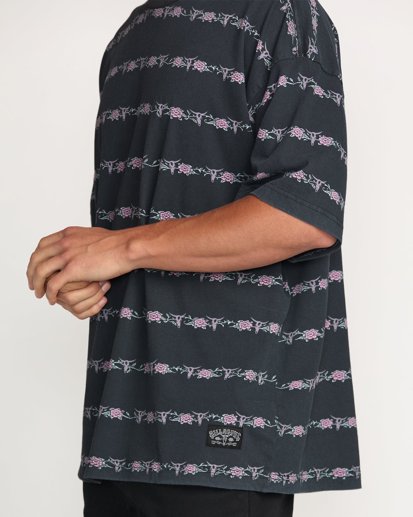 Raging Bull Stripe Tee - Washed Black