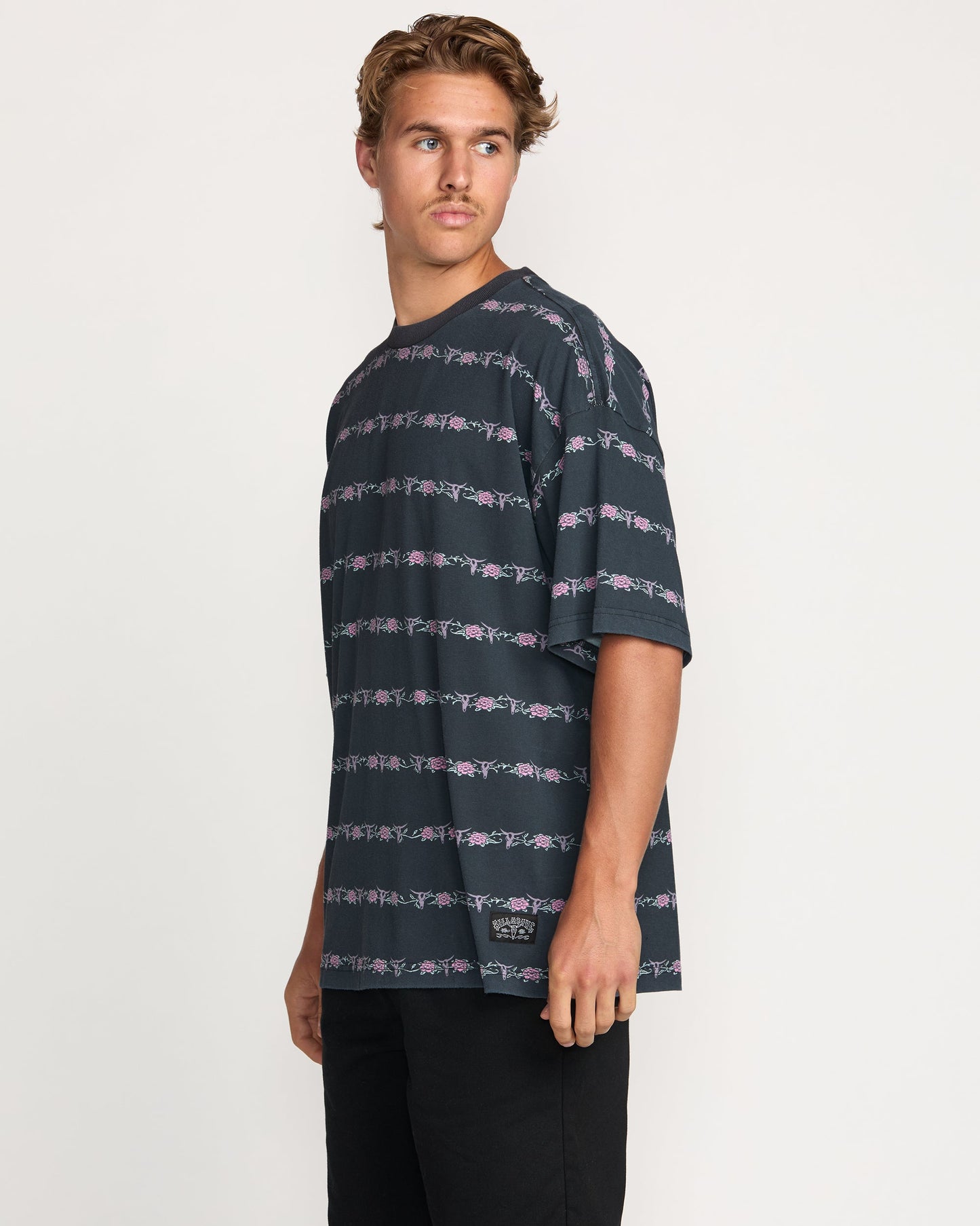 Raging Bull Stripe Tee - Washed Black