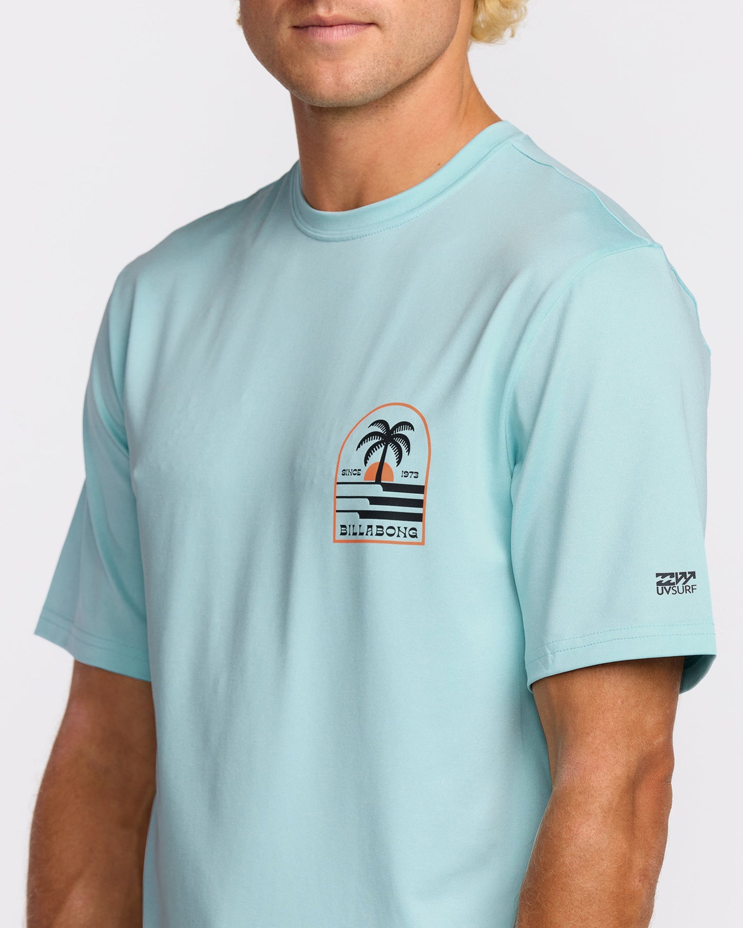 Portal Loose Fit Short Sleeve Surf Short Sleeve T-Shirt - Light Blue Heather