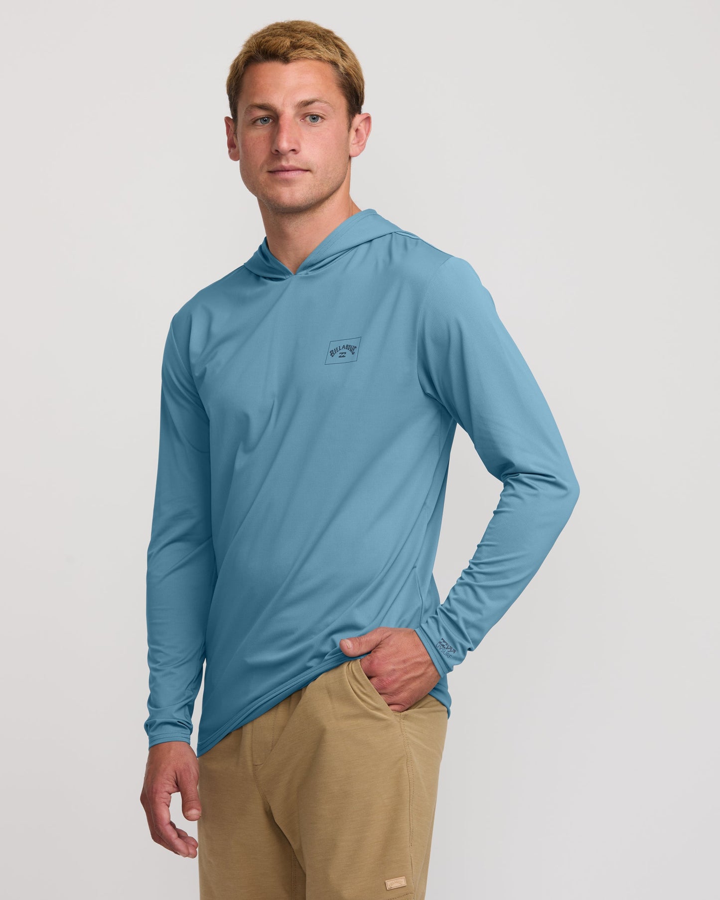 Arch Mesh Long Sleeve Hooded Surf Tee - Bay Blue