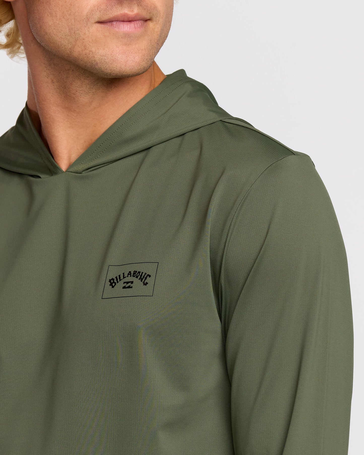 Arch Mesh Long Sleeve Hooded Surf Tee - Dark Military