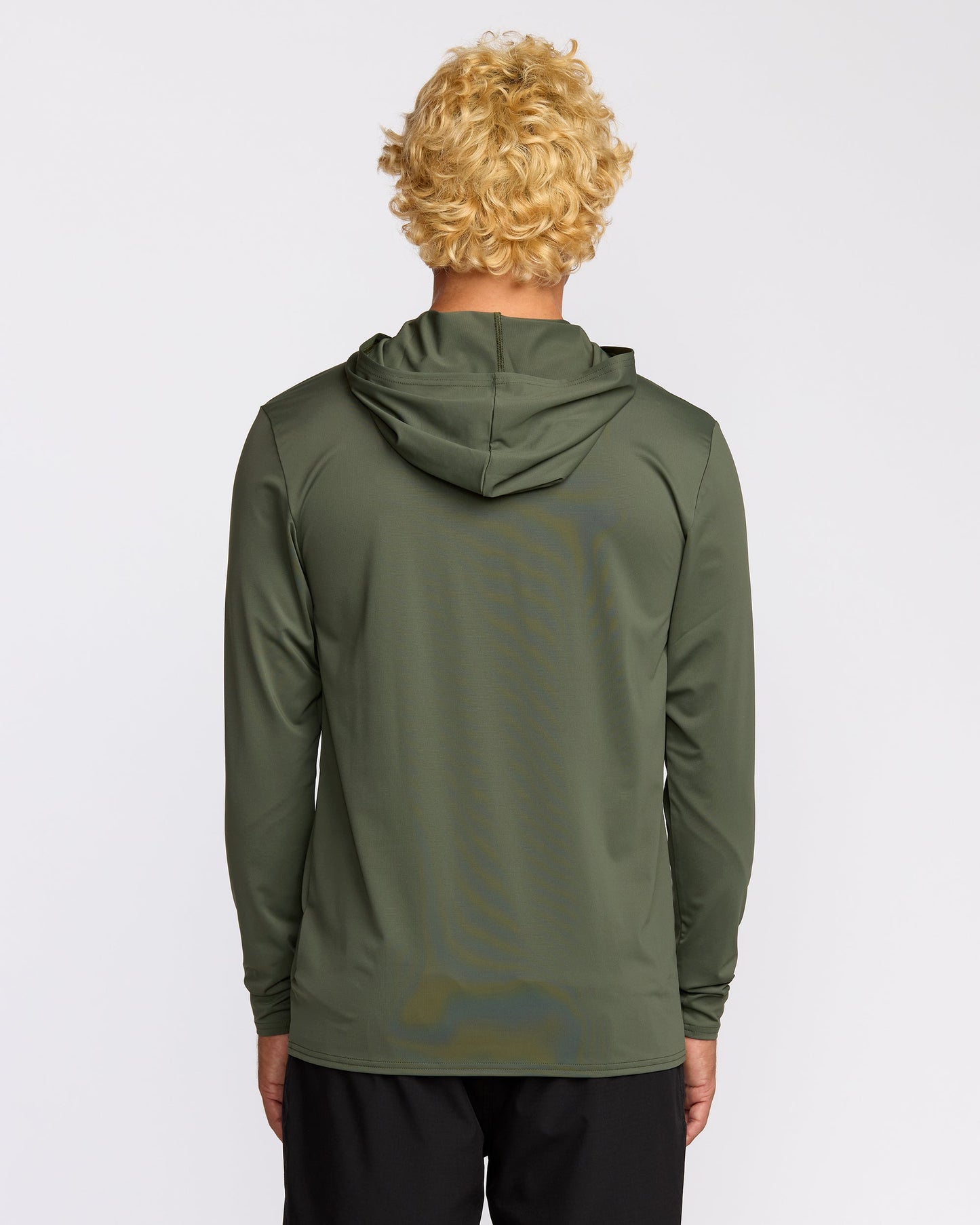 Arch Mesh Long Sleeve Hooded Surf Tee - Dark Military
