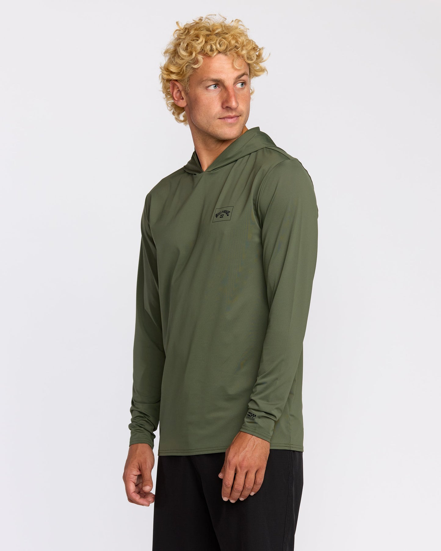 Arch Mesh Long Sleeve Hooded Surf Tee - Dark Military