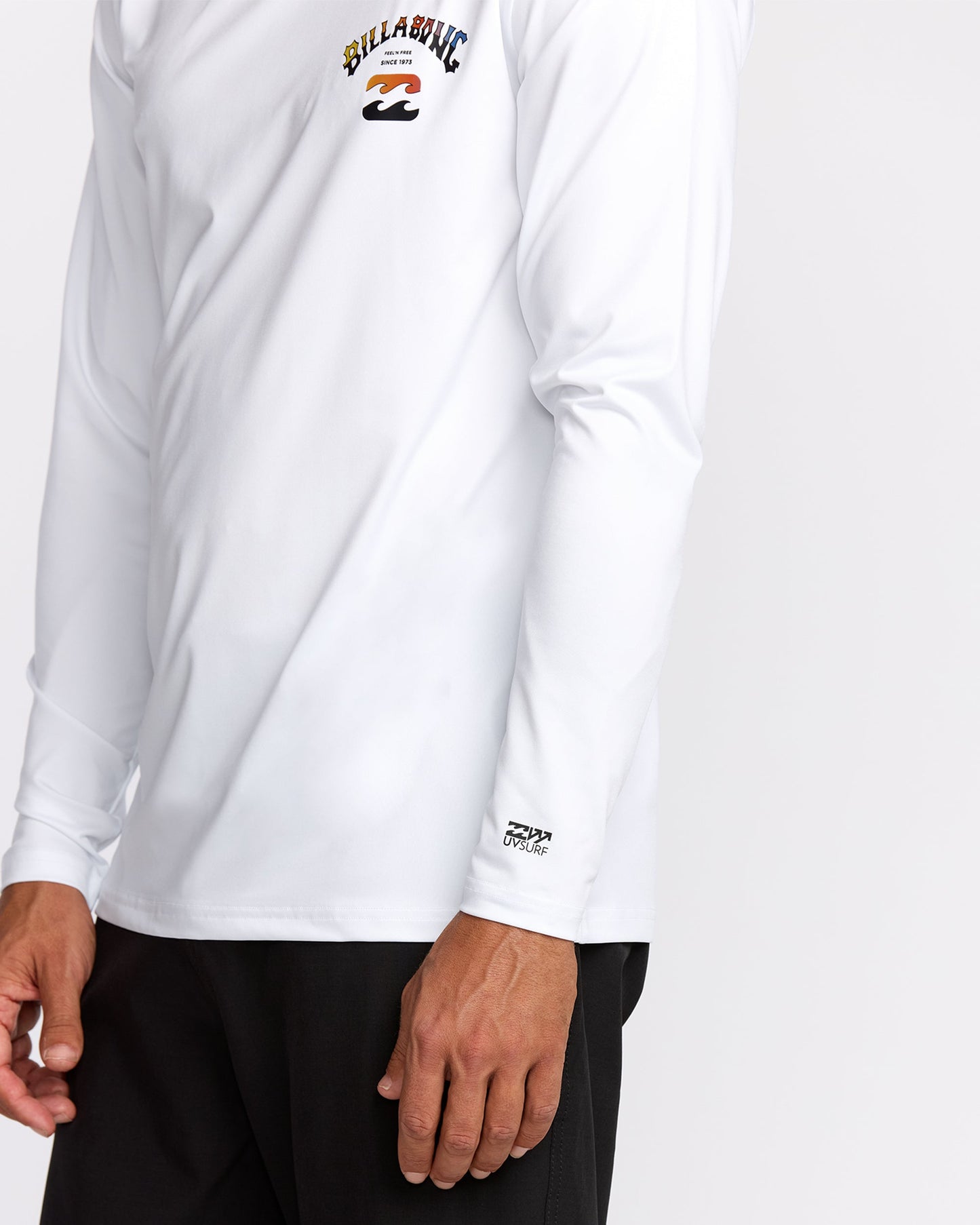 Arch Fade Loose Fit Long Sleeve Surf T-Shirt - White