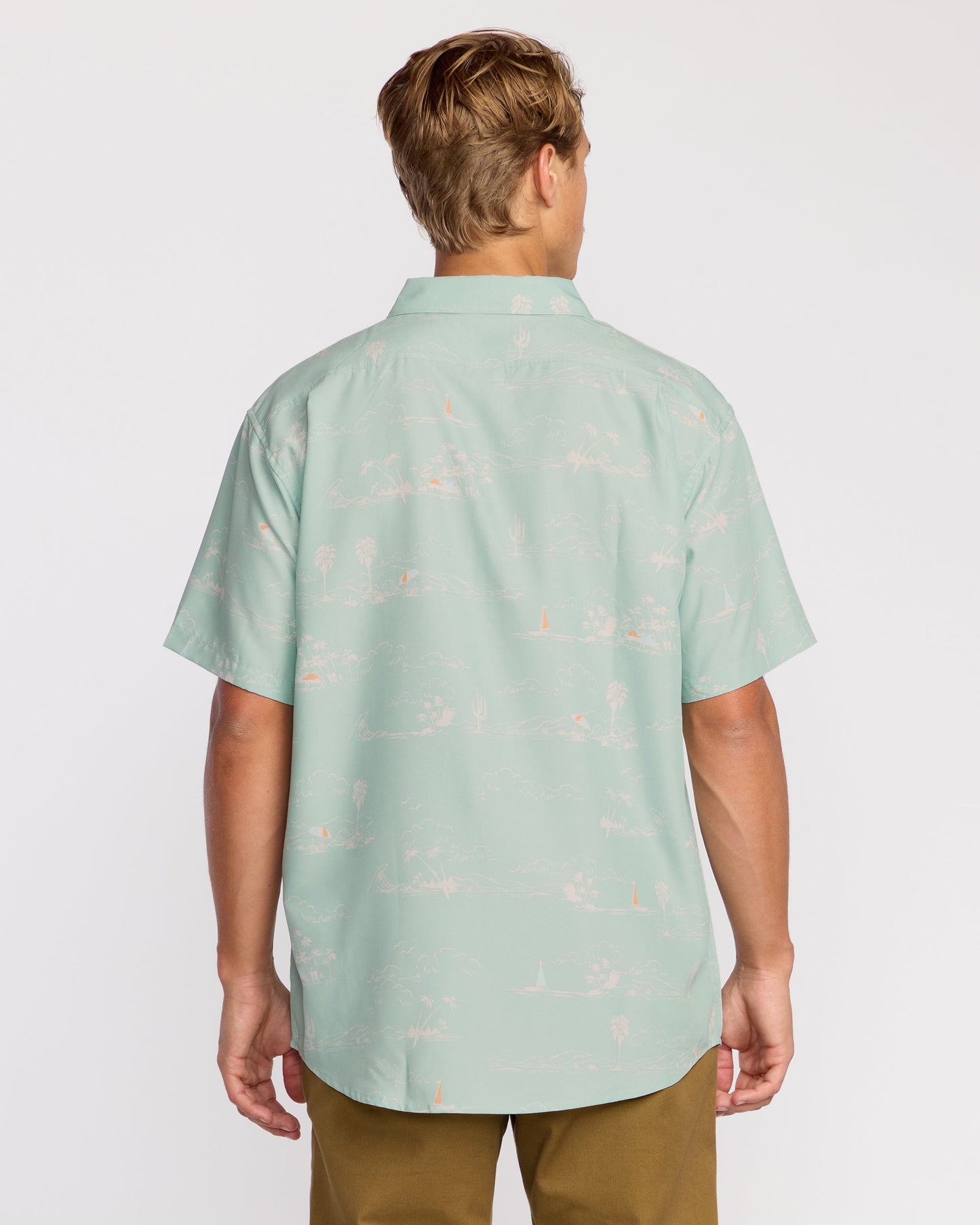Sundays Lounge Short Sleeve Shirt - Green Ash