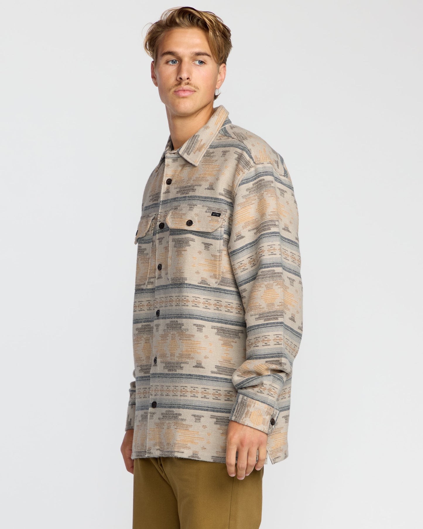 Offshore Jacquard Long Sleeve Flannel Shirt - Sand