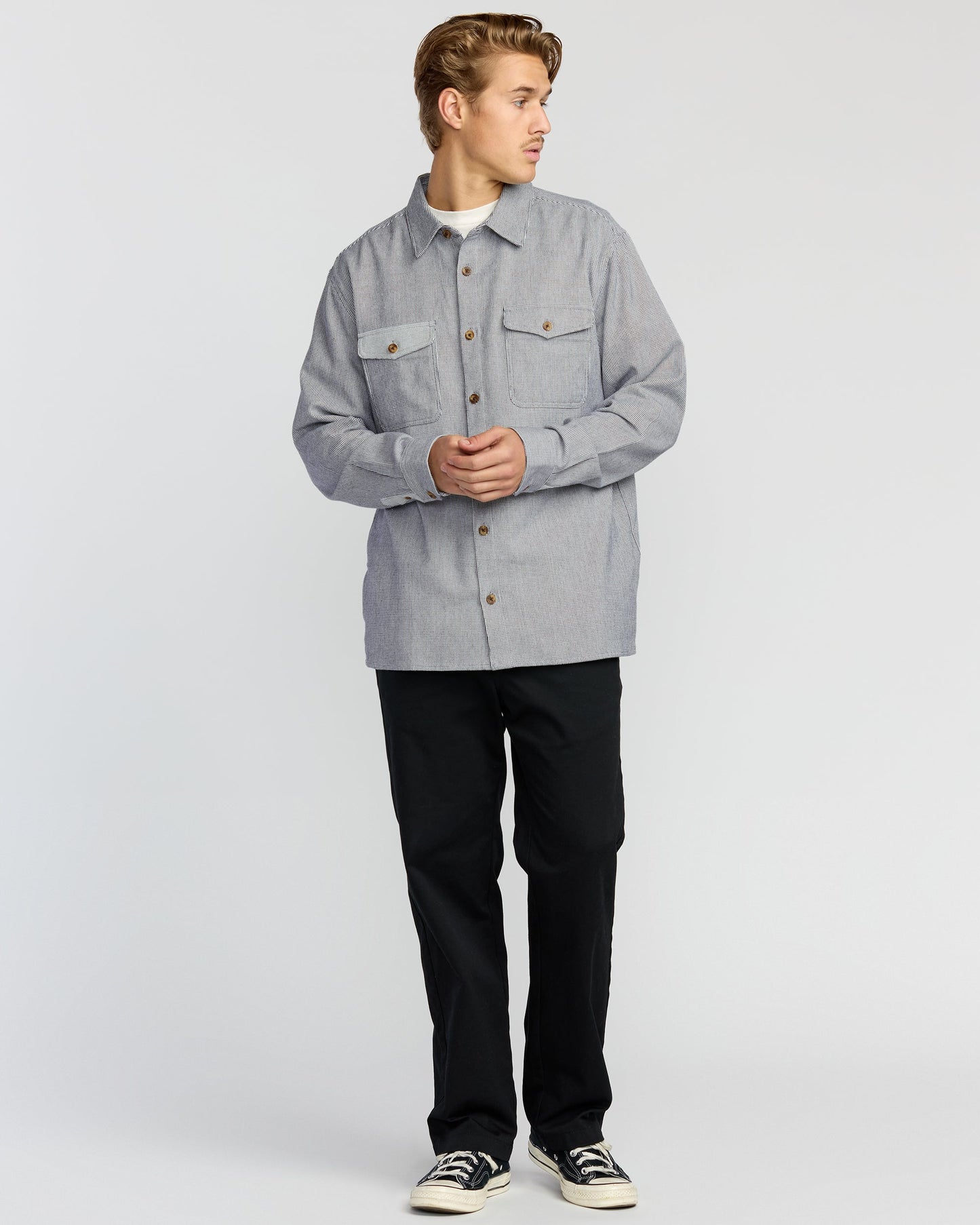Austin Garage Long Sleeve Shirt - Stone Blue