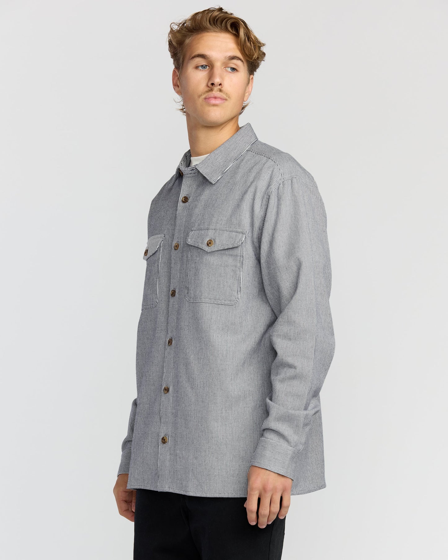 Austin Garage Long Sleeve Shirt - Stone Blue
