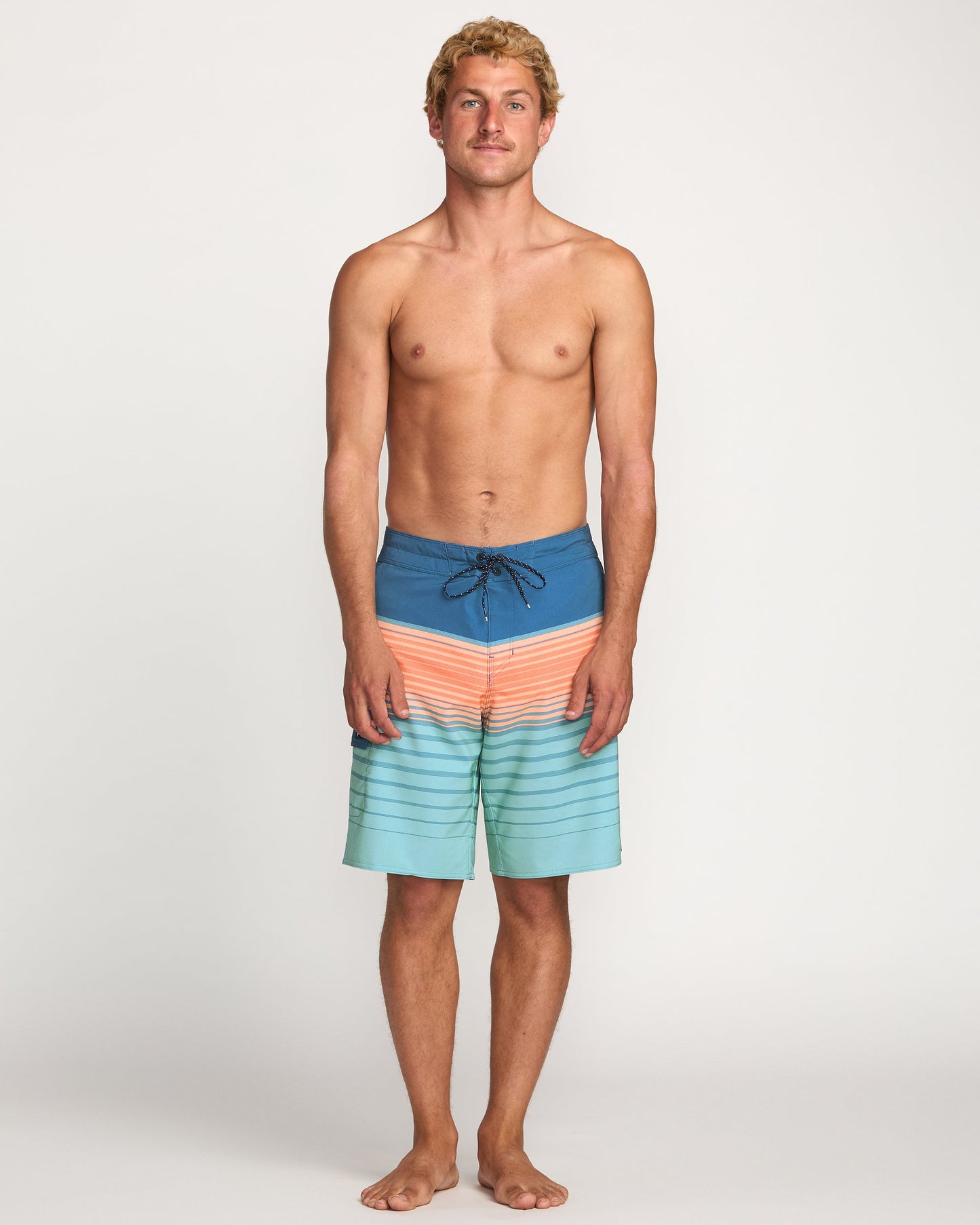 All Day Stripe Pro Performance 20" Boardshorts - Deep Blue