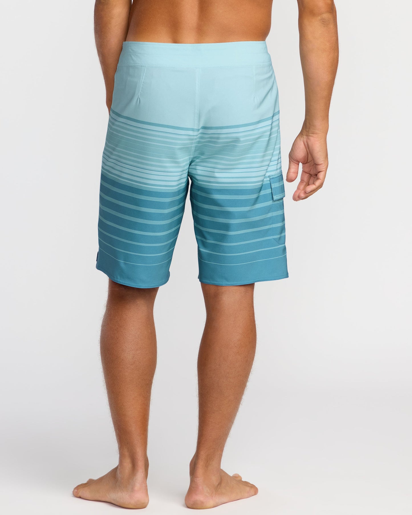 All Day Stripe Pro Performance 20" Boardshorts - Dusty Blue