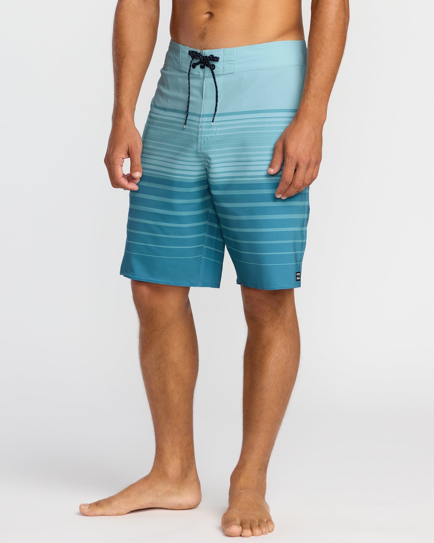 All Day Stripe Pro Performance 20" Boardshorts - Dusty Blue