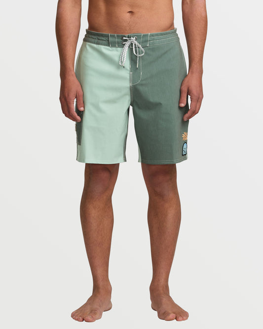 Sunshine Lo Tide 19" Boardshorts - Green Tea