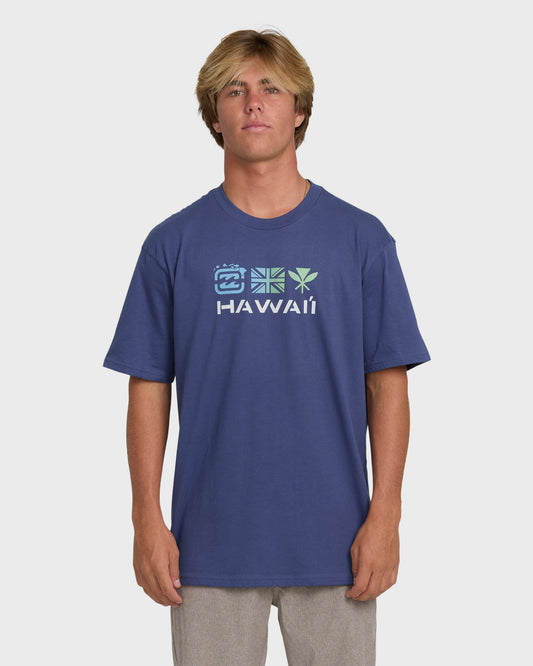 Kahili Hawaii Regular Tee - Washed Blue