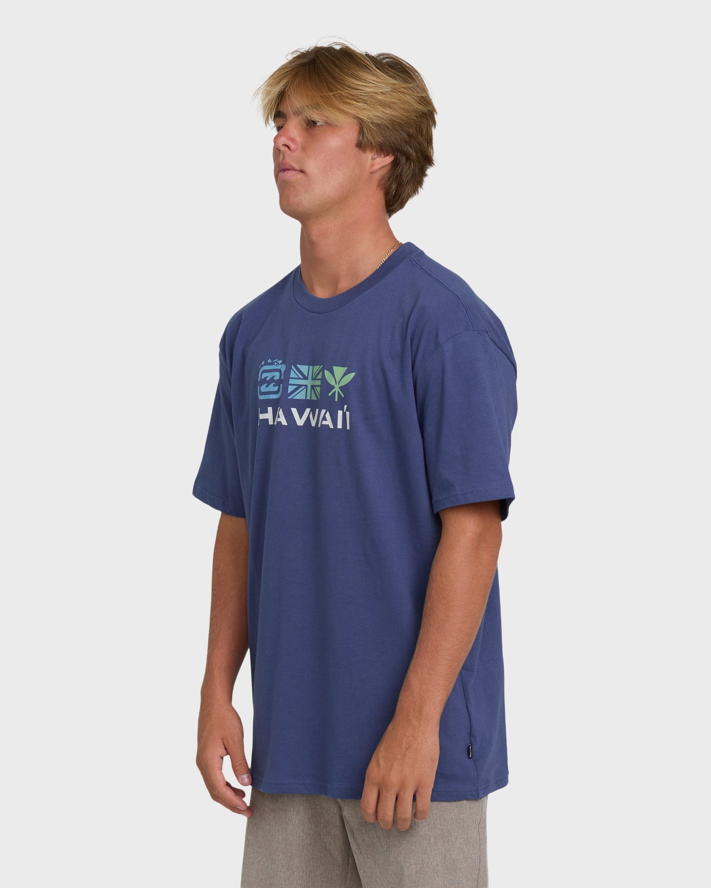 Kahili Hawaii Regular Tee - Washed Blue