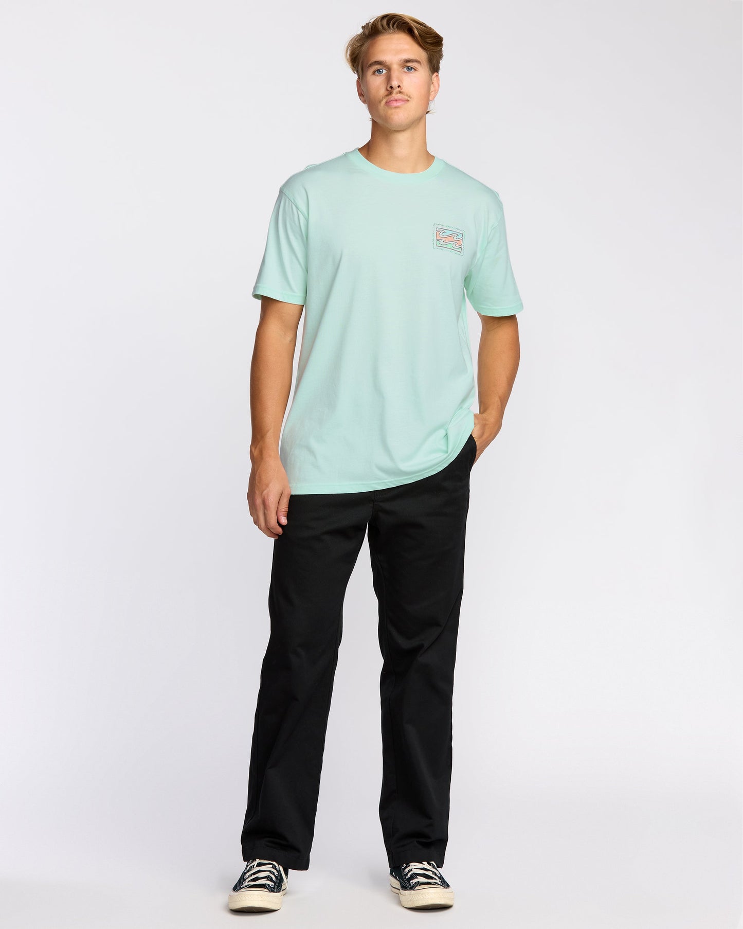 Crayon Wave Premium Short Sleeve T-Shirt - Sea Glass