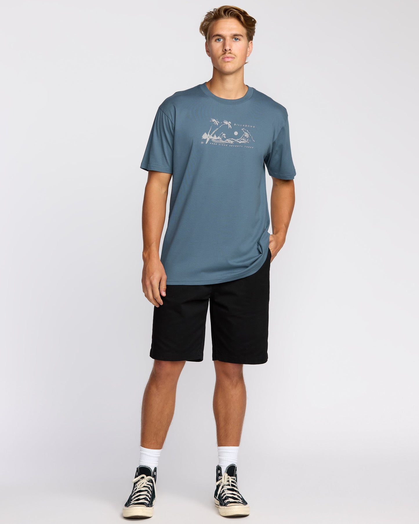 Beach Club Premium Short Sleeve T-Shirt - Steel Blue
