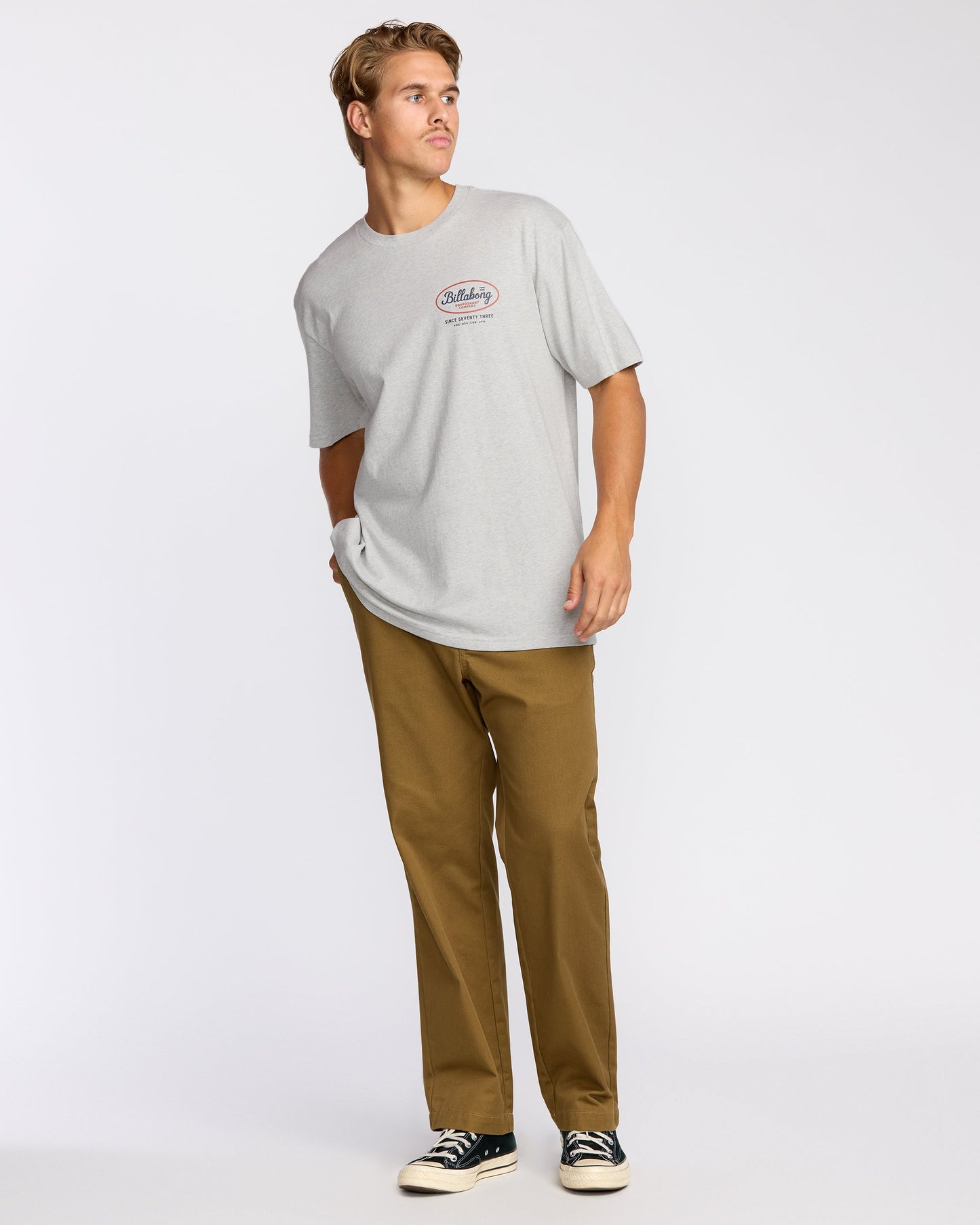 Walled Regular Short Sleeve T-Shirt - Lt Grey Htr