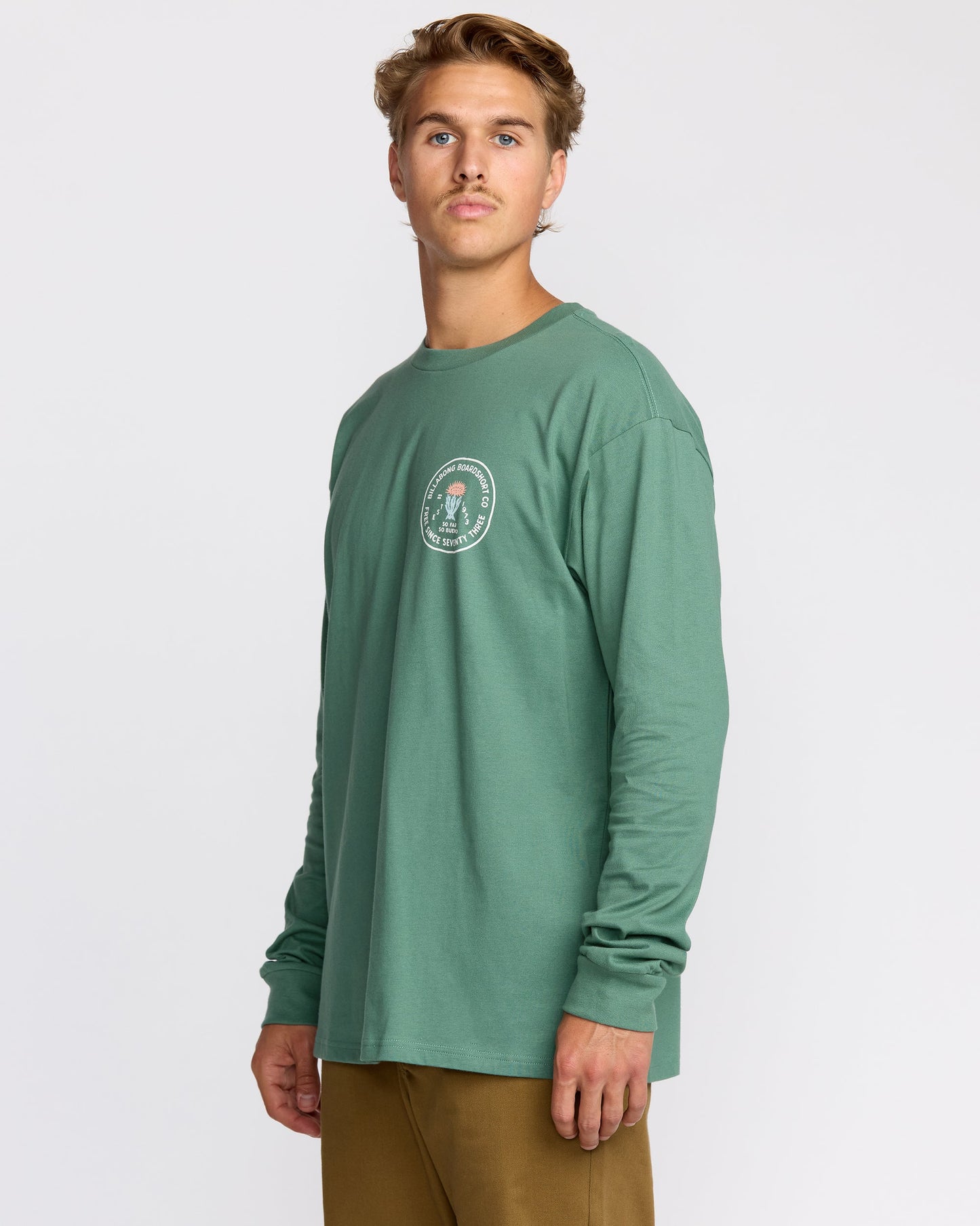 Desert Flower Regular Long Sleeve T-Shirt - Sage Green