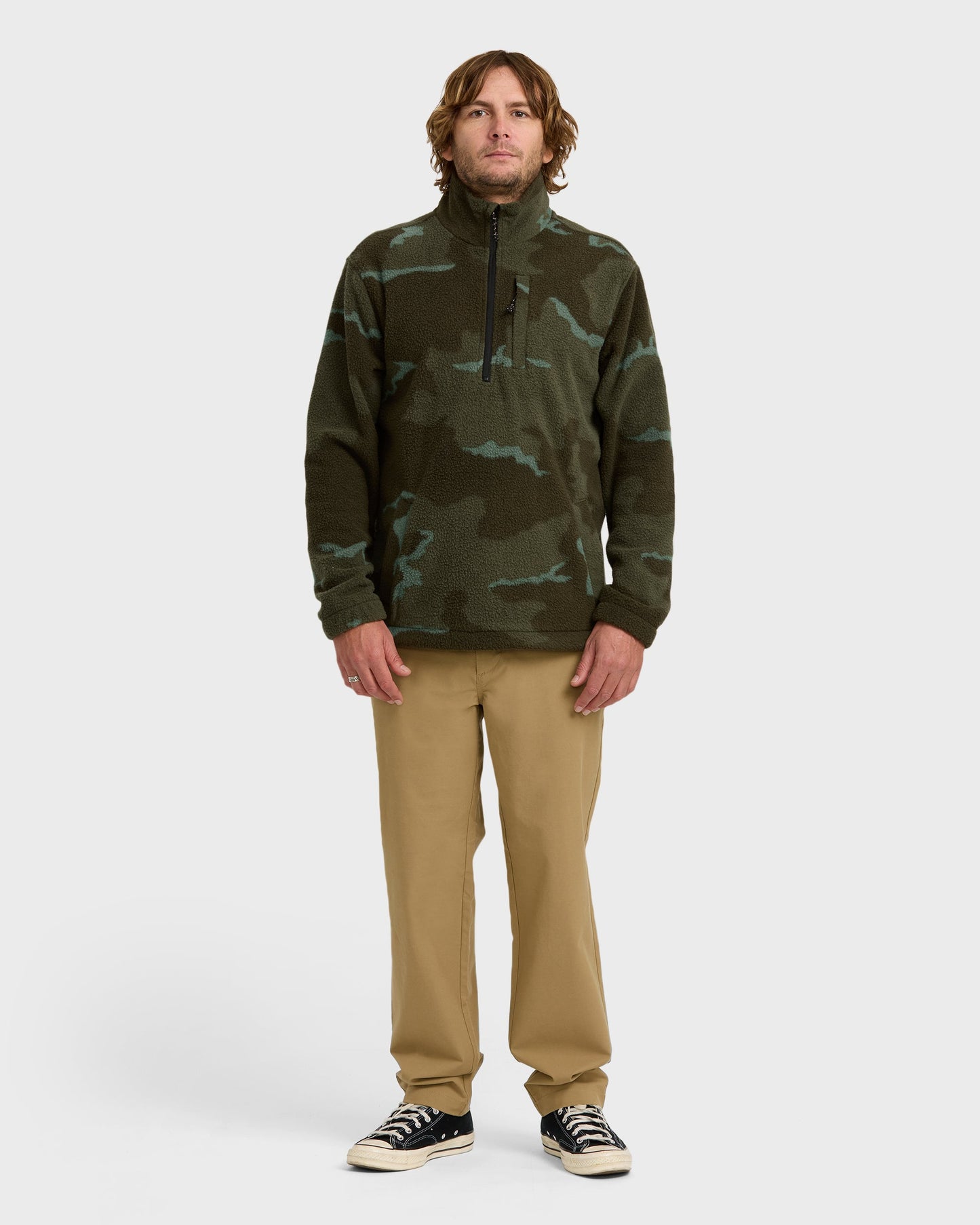 Boundary Mock Sweatshirt - Military Camo