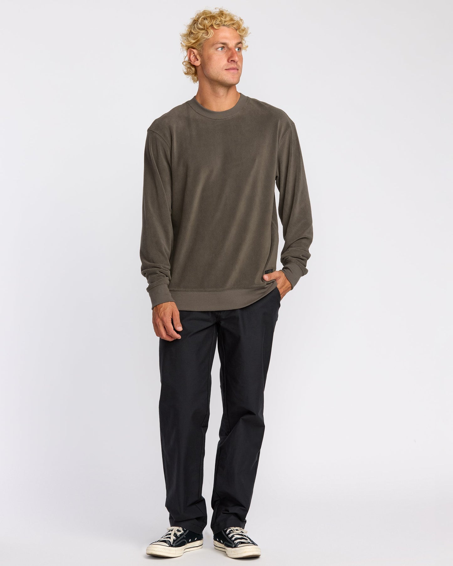 Torched Crewneck Sweatshirt - Brown