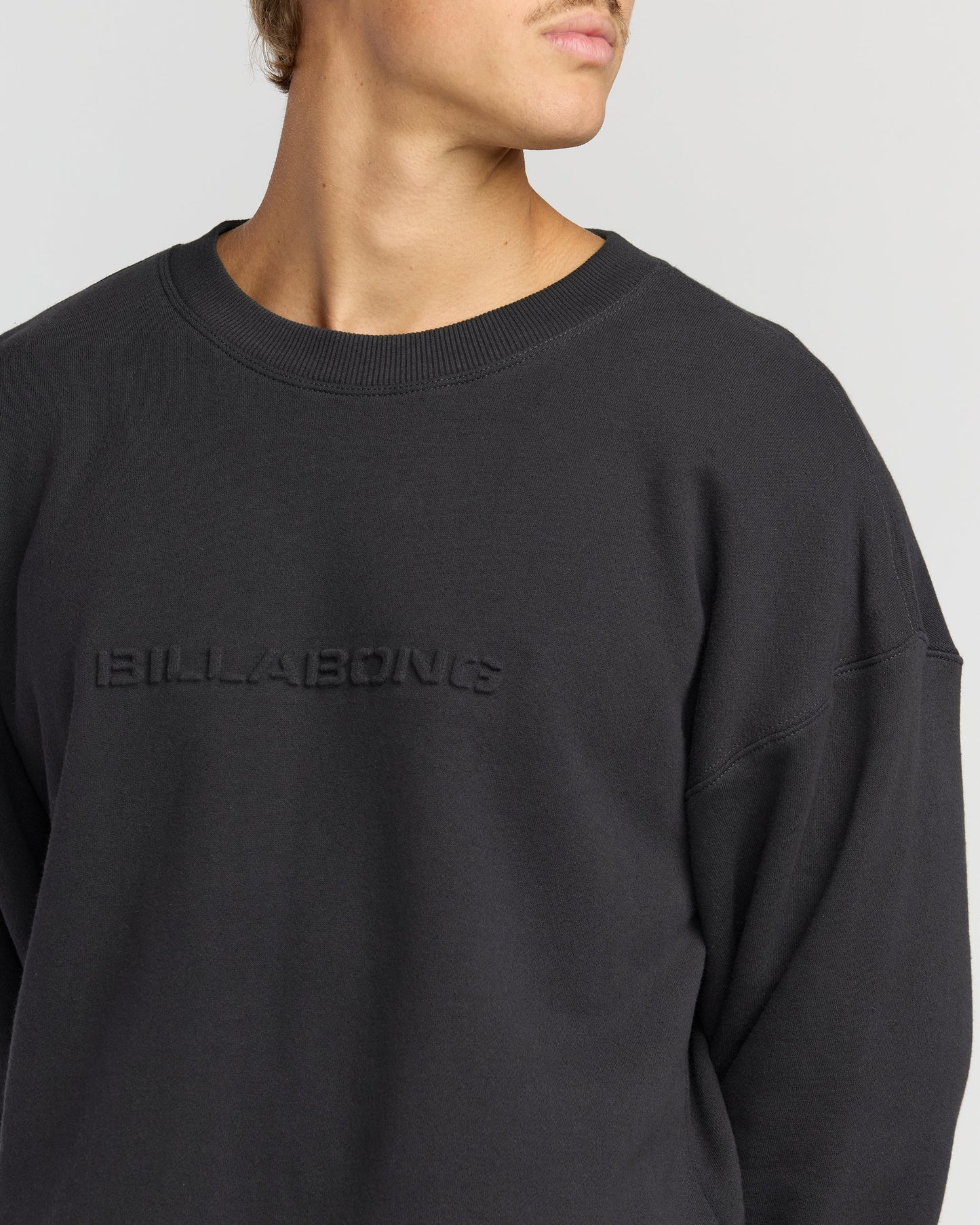Iconic Emboss Crewneck Sweatshirt - Black