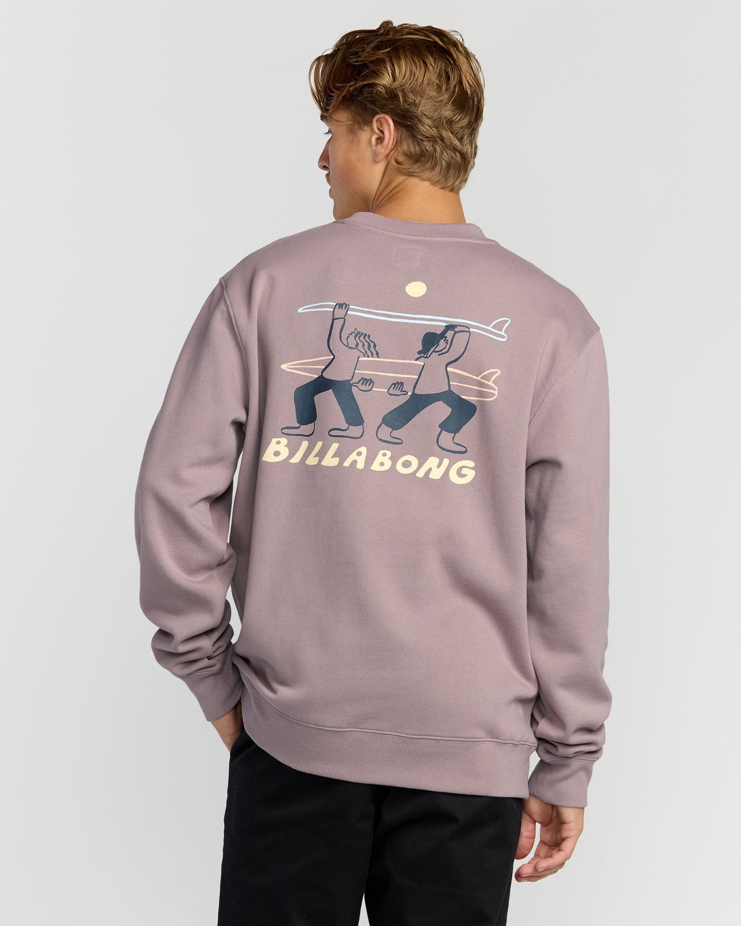 Split The Peak Crewneck Sweatshirt - Purple Ash