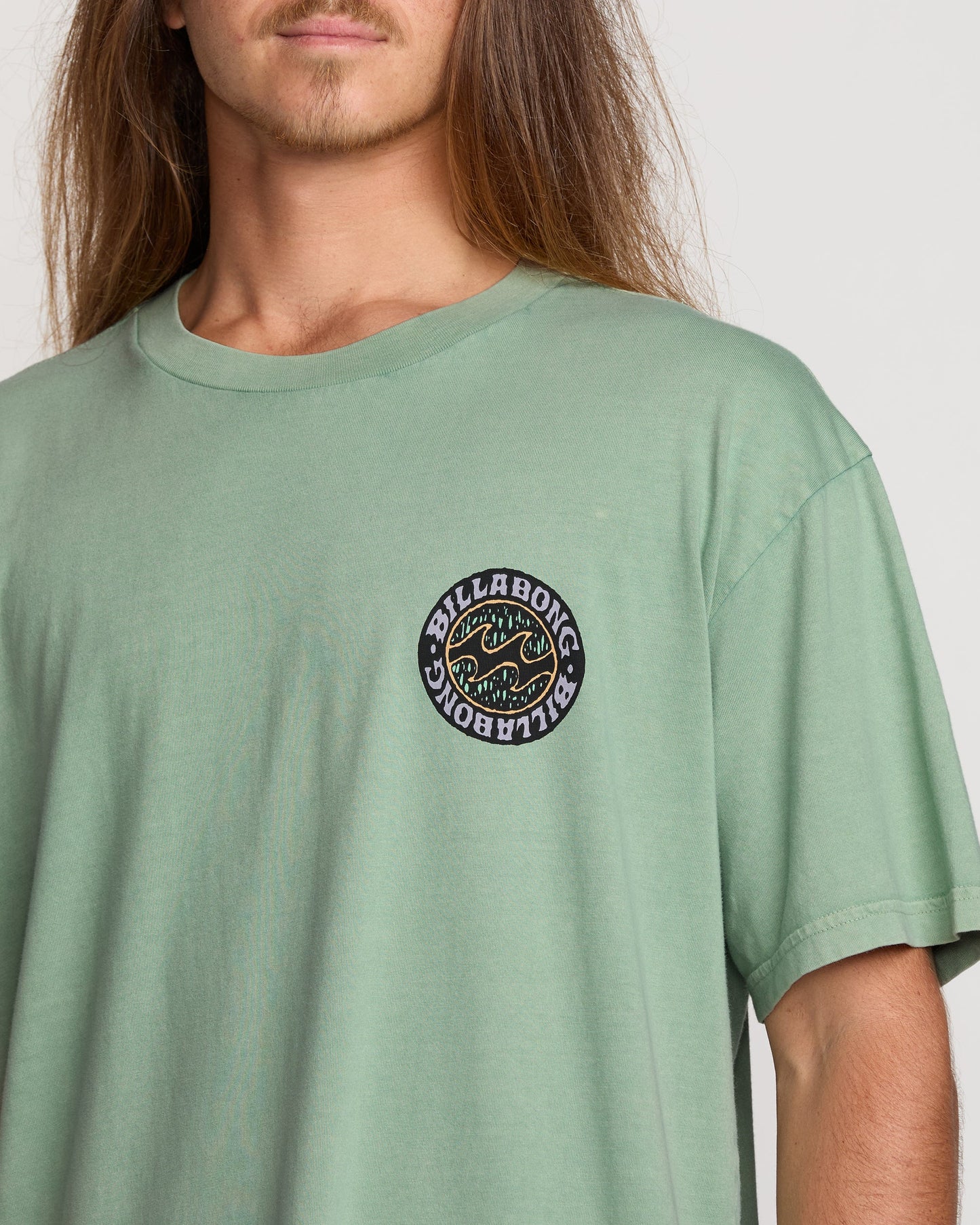 Decal Regular Wave Wash Tee - Mist Green
