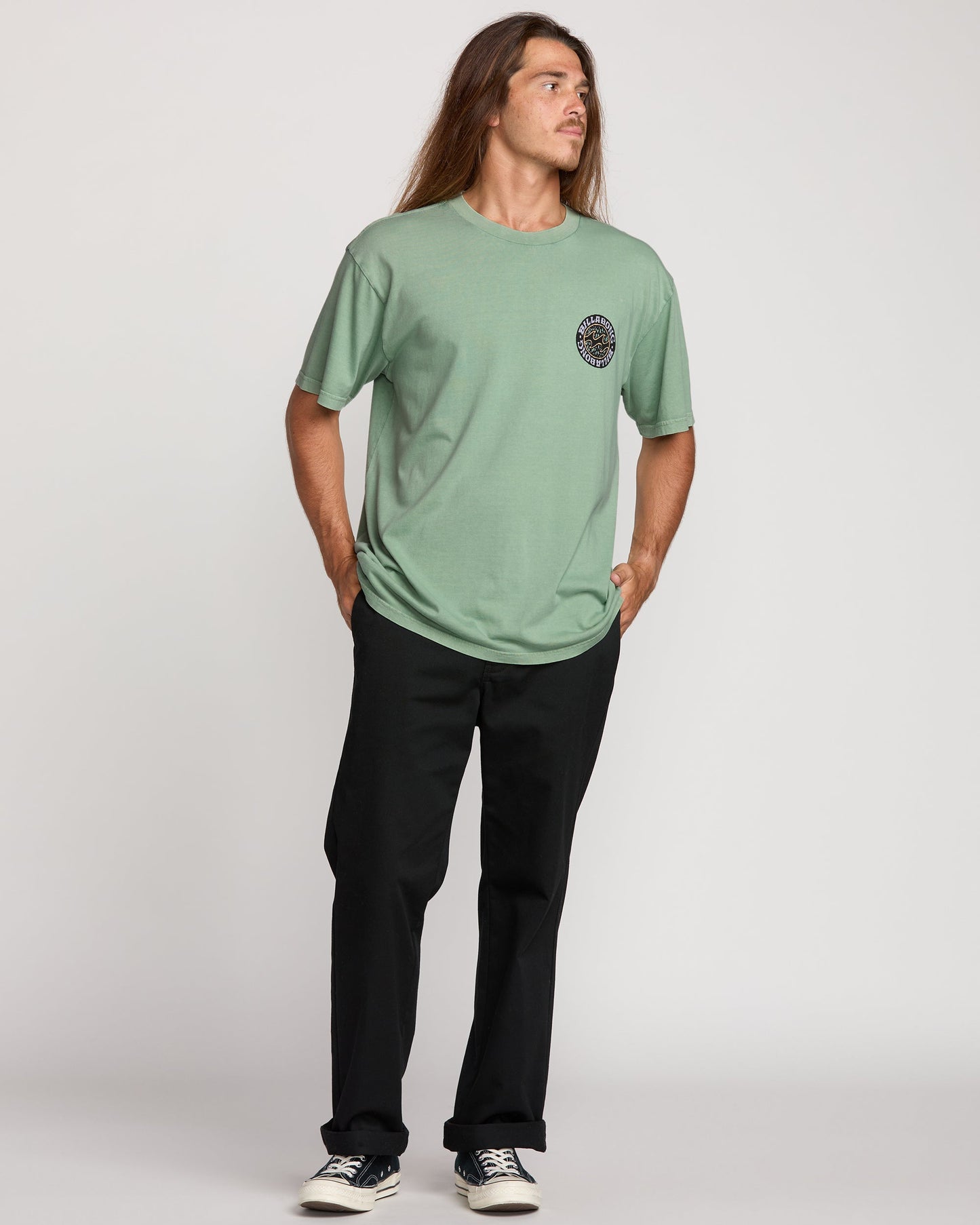 Decal Regular Wave Wash Tee - Mist Green