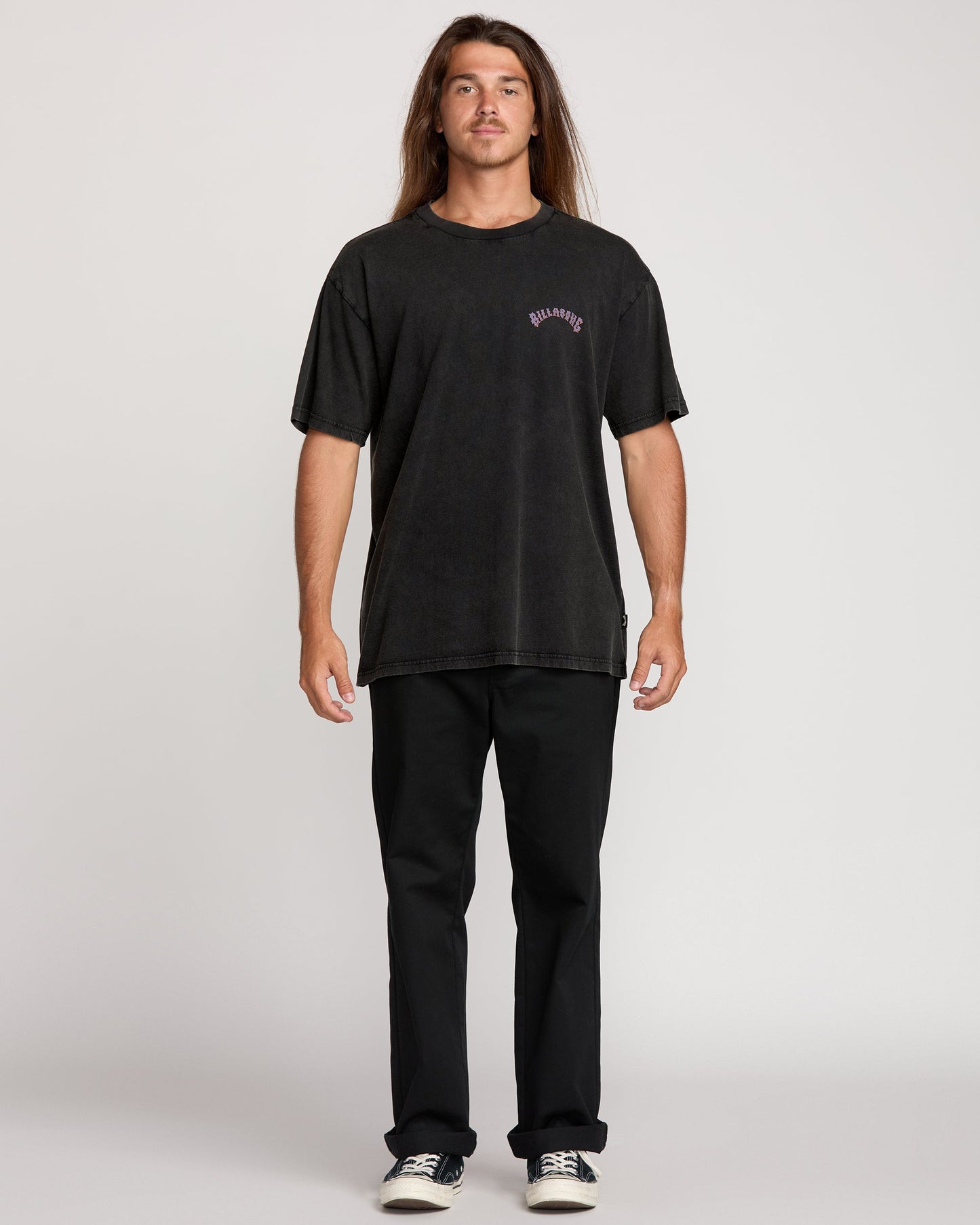 Decal Regular Wave Wash Tee - Washed Black