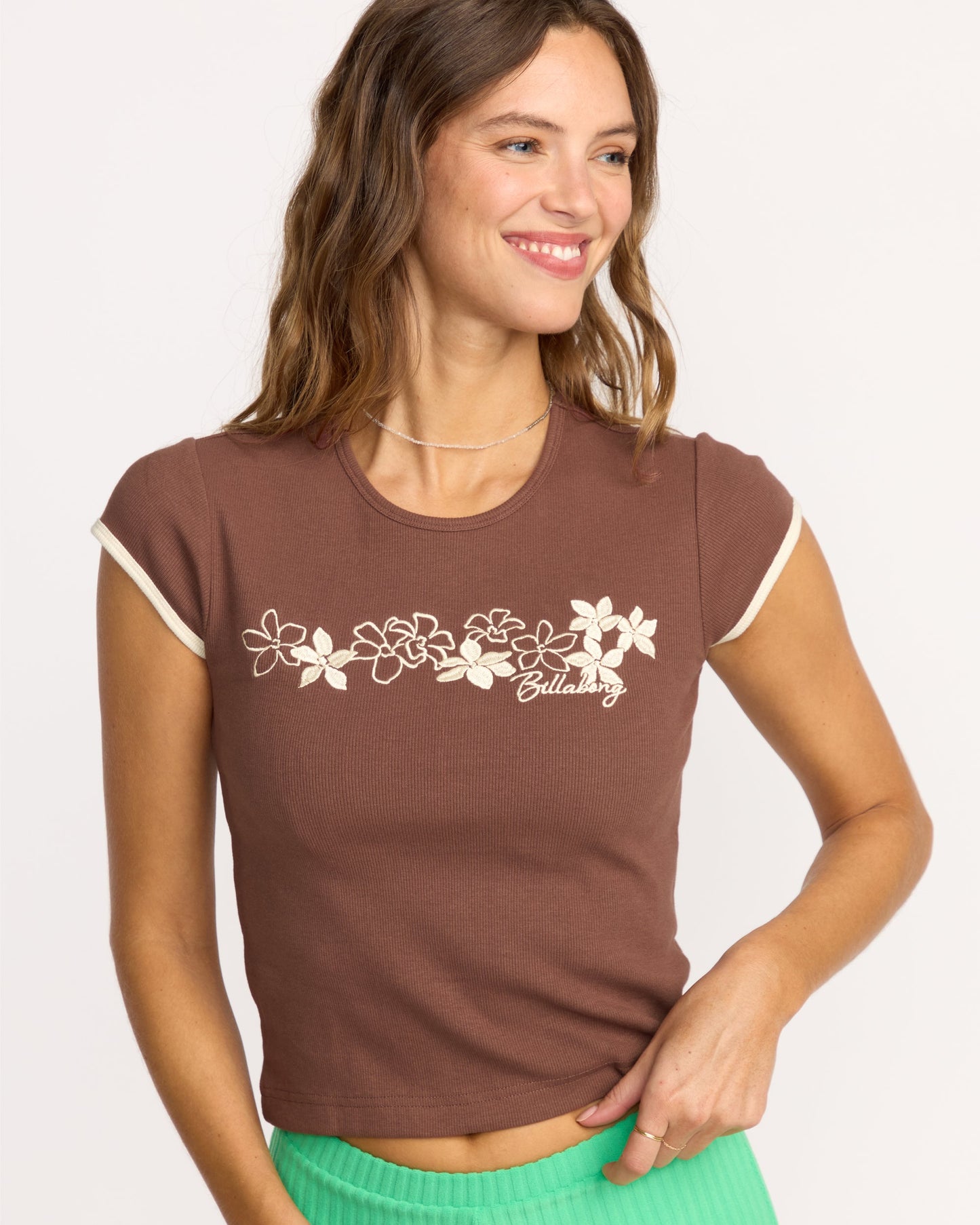 Josie Ringer Short Sleeve T-Shirt - Espresso