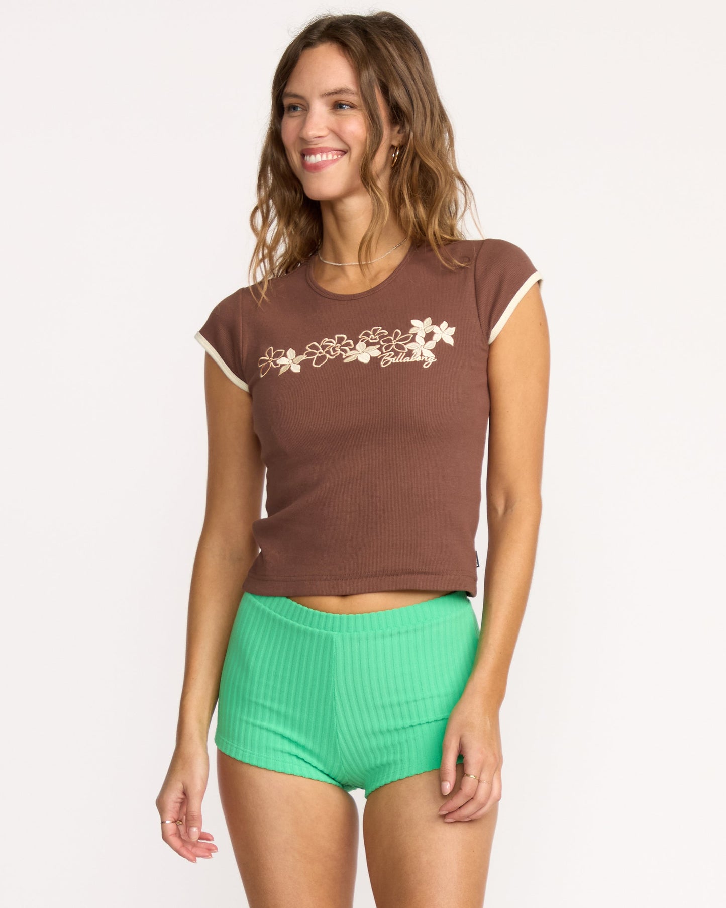 Josie Ringer Short Sleeve T-Shirt - Espresso