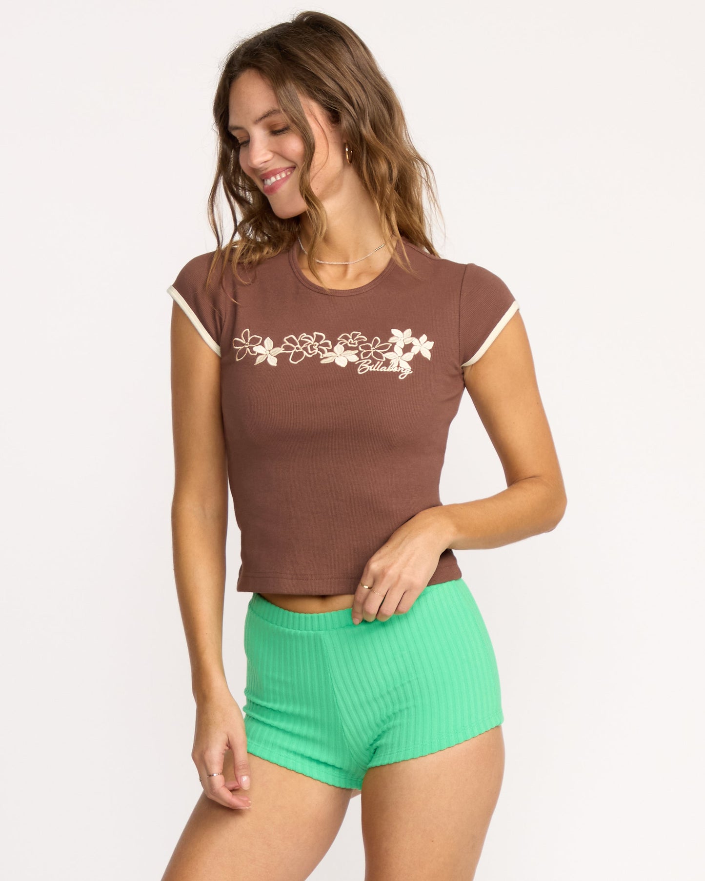 Josie Ringer Short Sleeve T-Shirt - Espresso