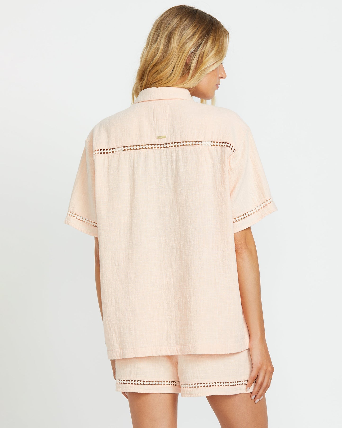 Summers End Short Sleeve Shirt - Soft Peach