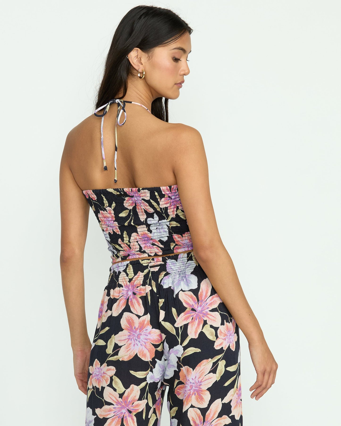 Summer Sunshine Crop Top - Black Multi