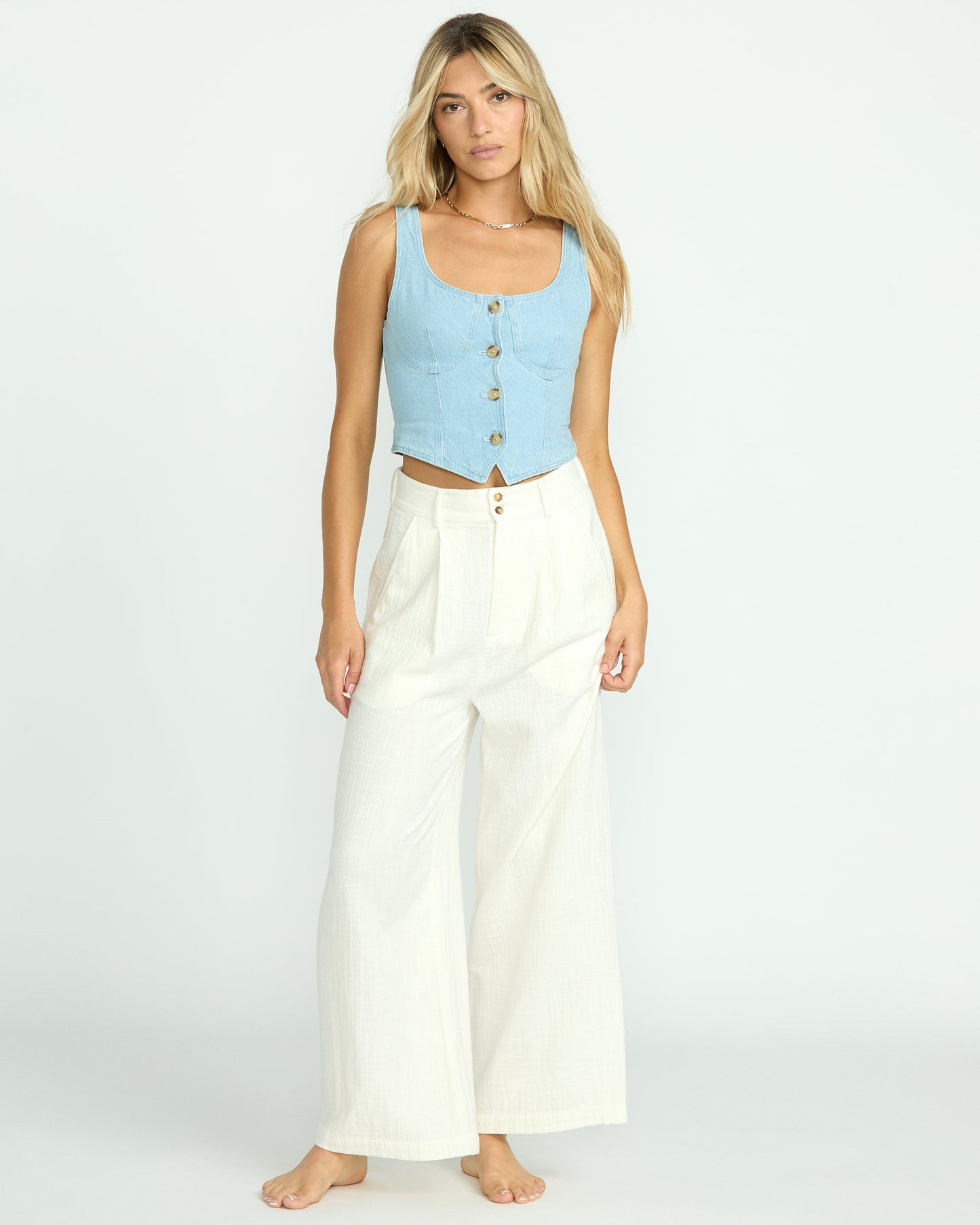 Sunwashed Sleeveless Top - Salt Blue