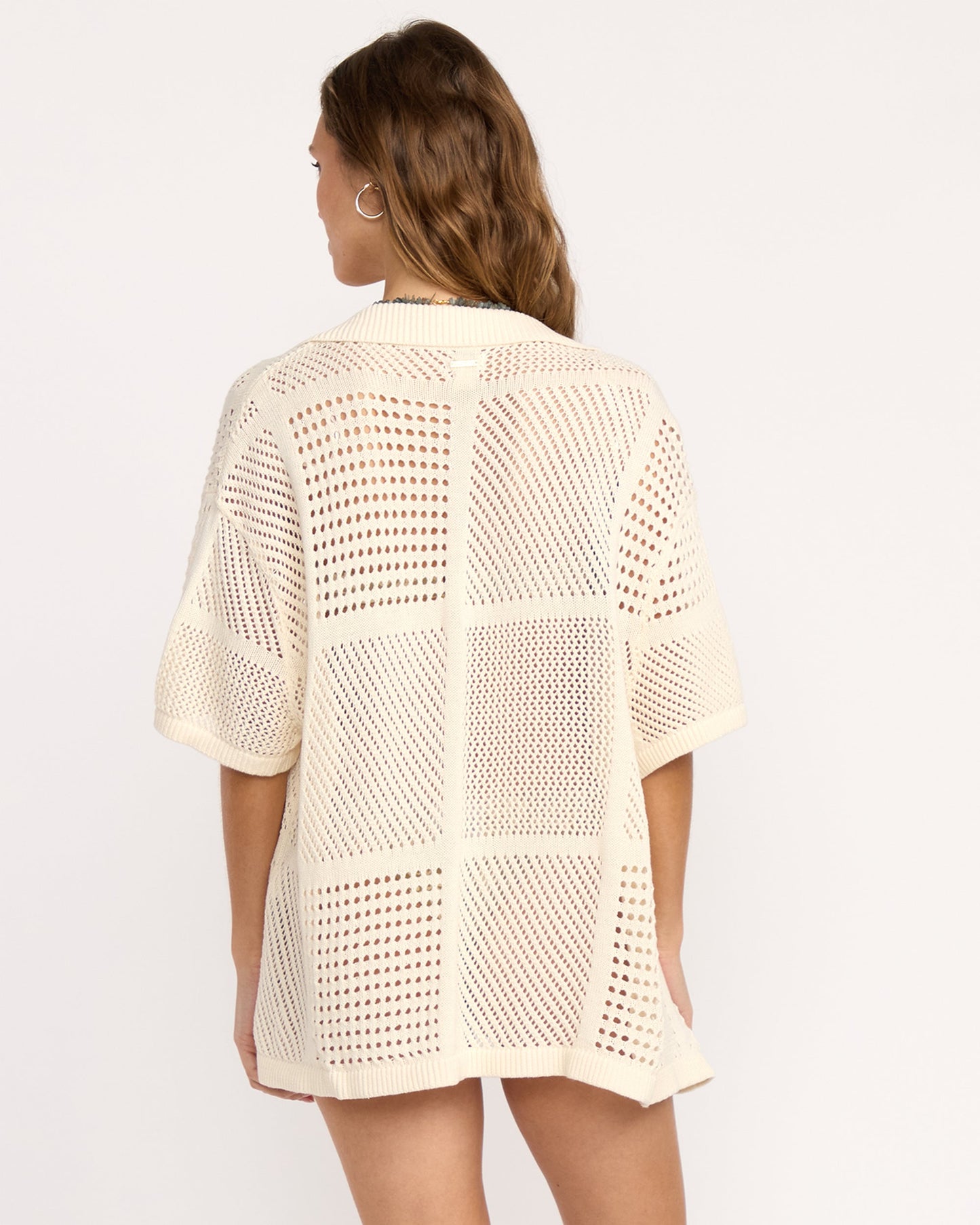 Cool Down Short Sleeve Sweater - Whitecap
