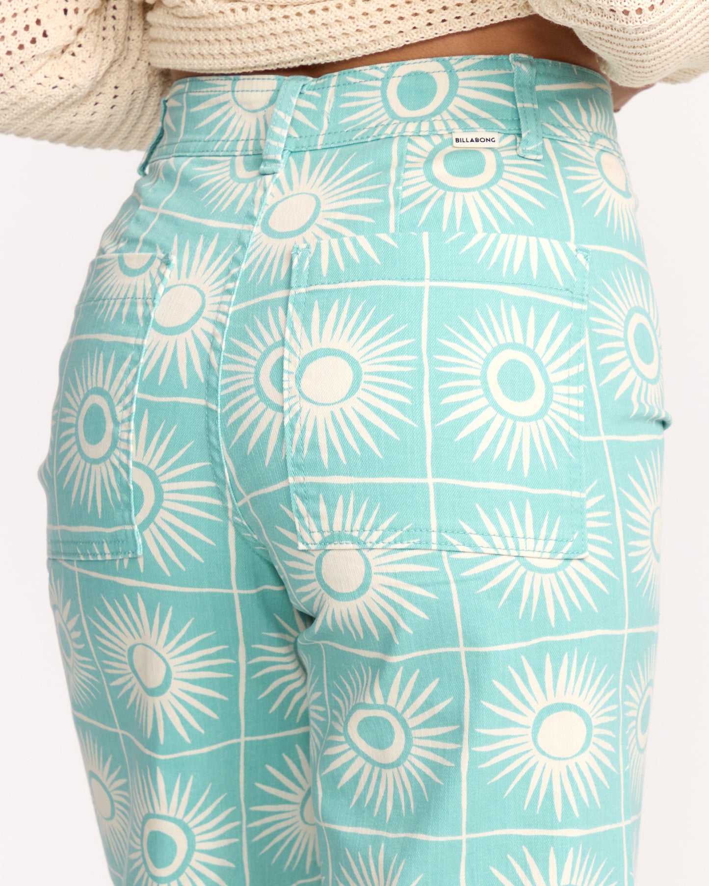 Free Fall Printed Twill Pants - Misty Blue