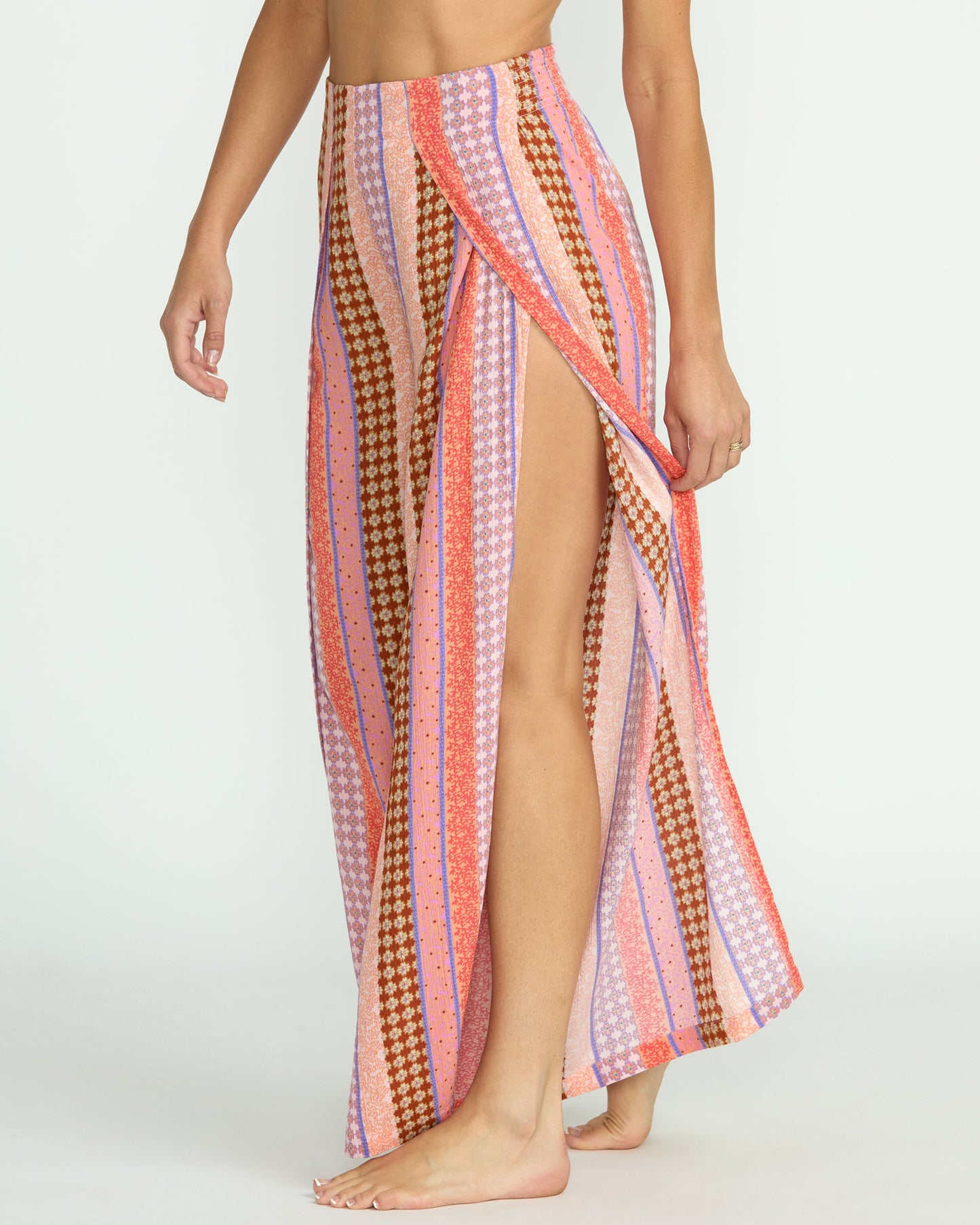 Split Spirit Elastic Waist Pants - Multi
