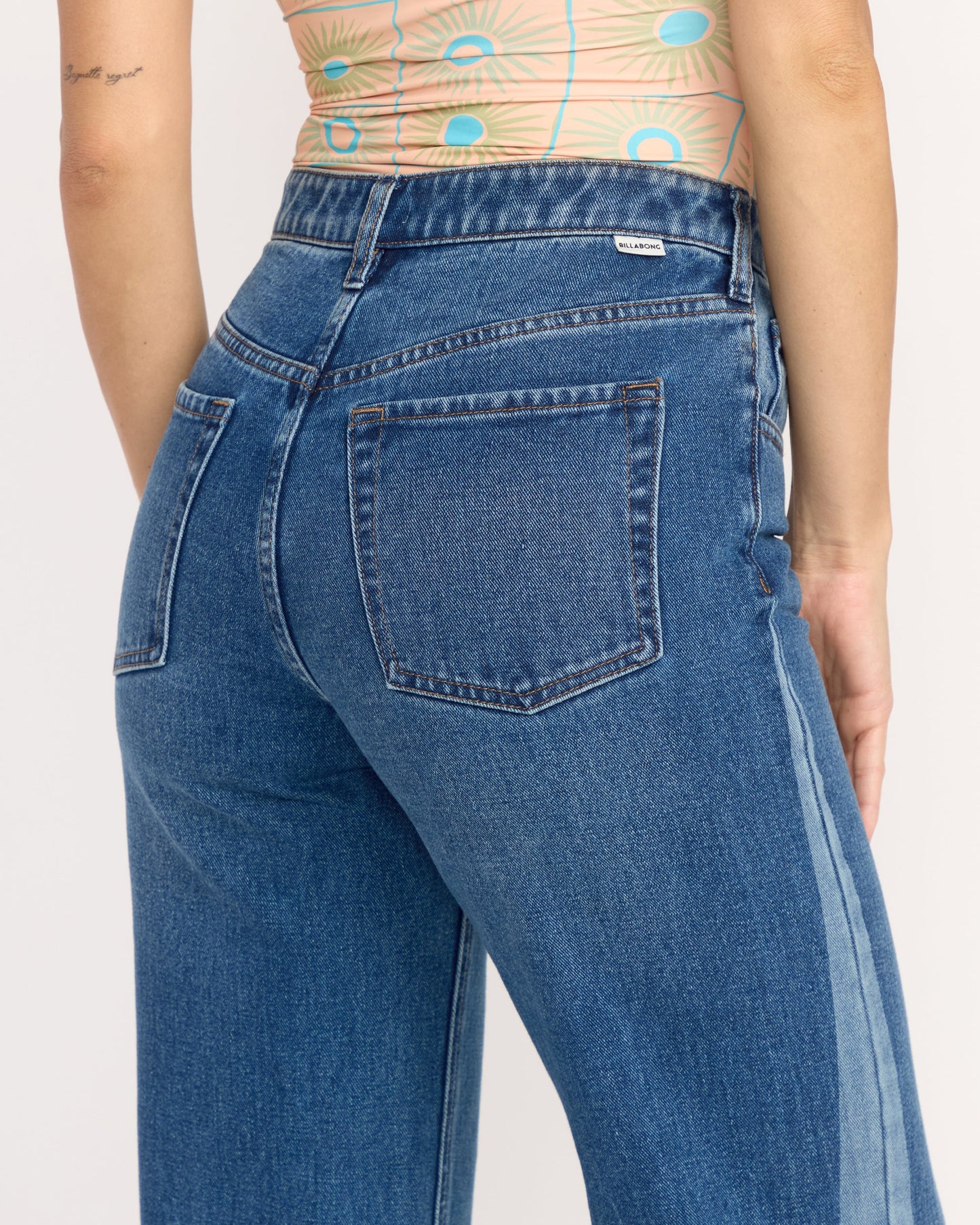 Free Fall High-Waist Denim Pants - Middle Broken Blue