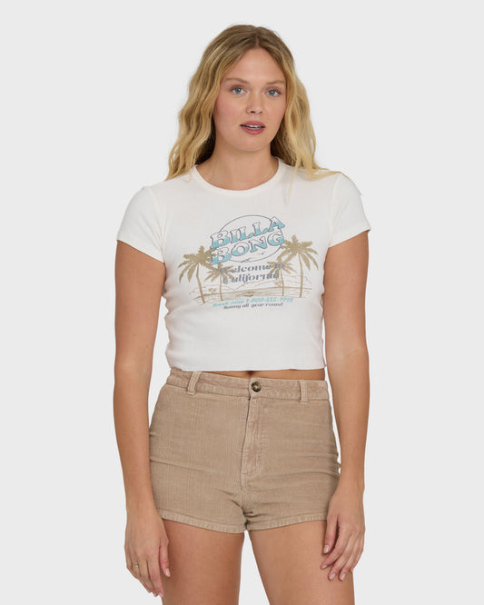 Tropics Sunset California Tee - Salt Crystal