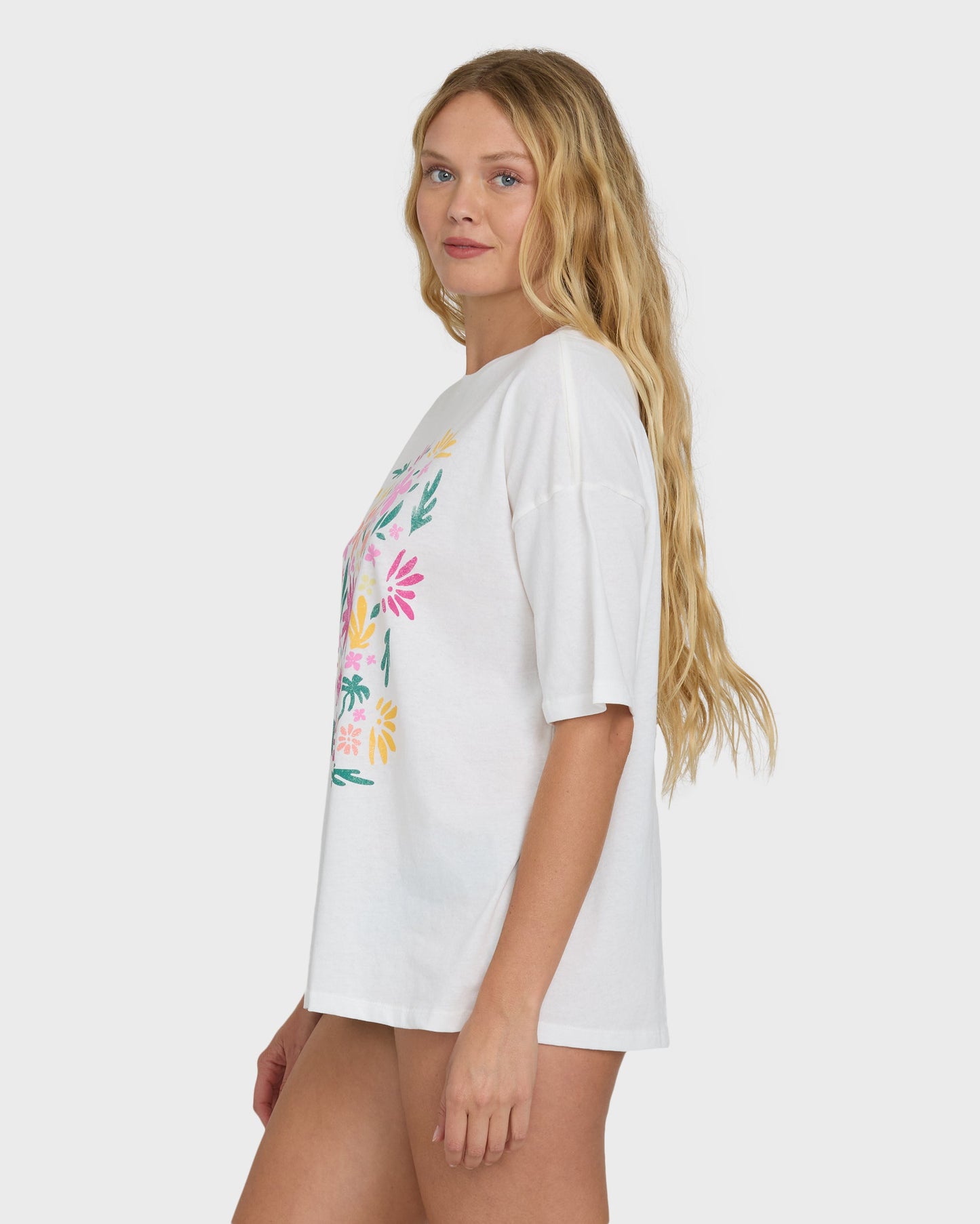 Floral Press Short Sleeve T-Shirt - Salt Crystal