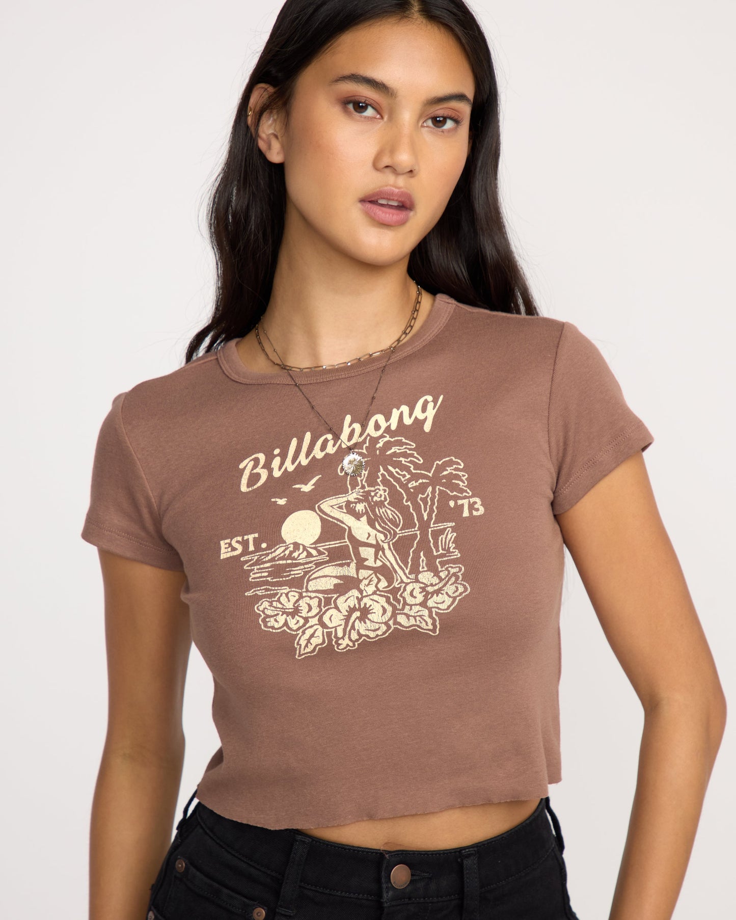 Tropic Happenings Short Sleeve T-Shirt - Espresso