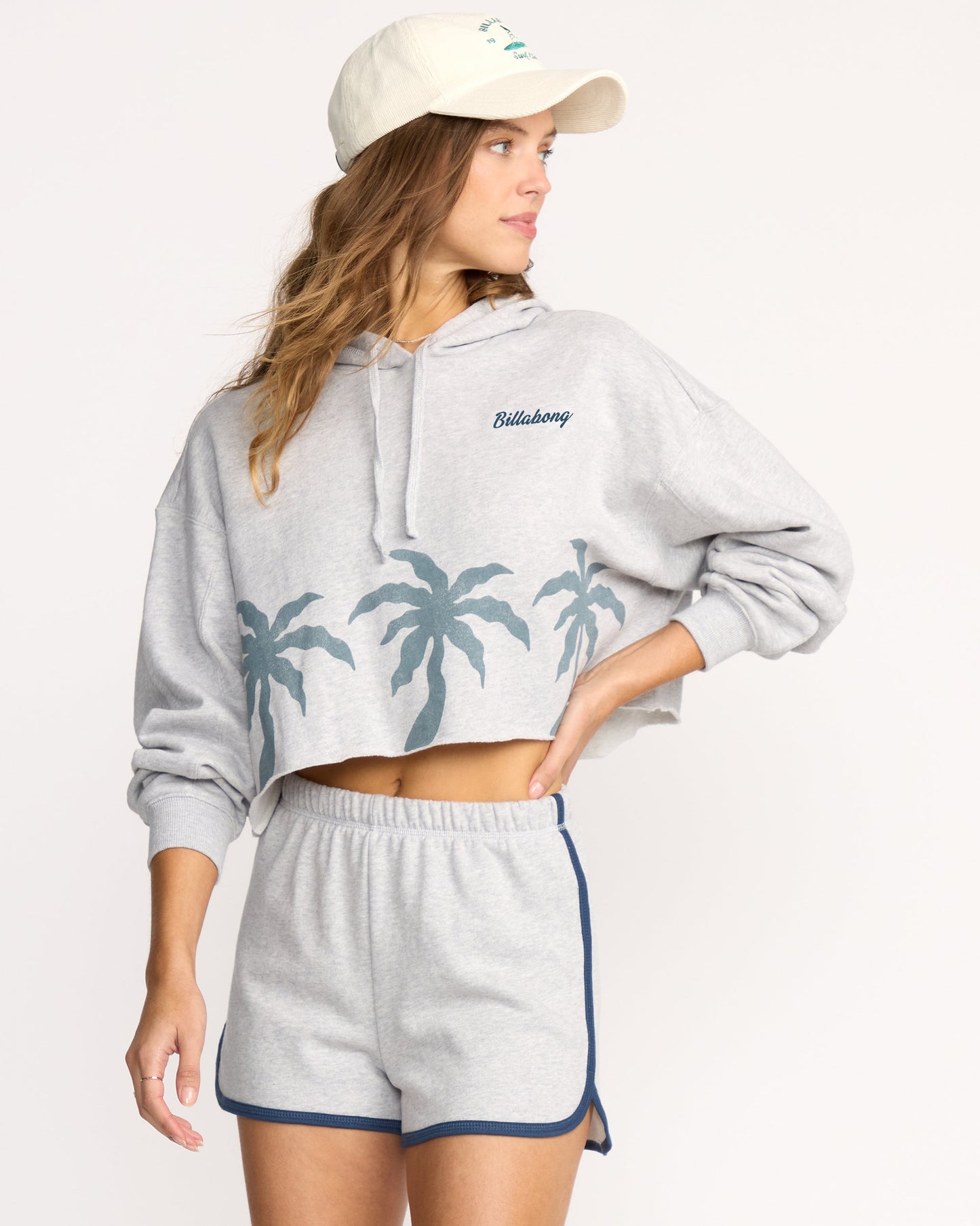 Triple Palms Hoodie - Heather Grey