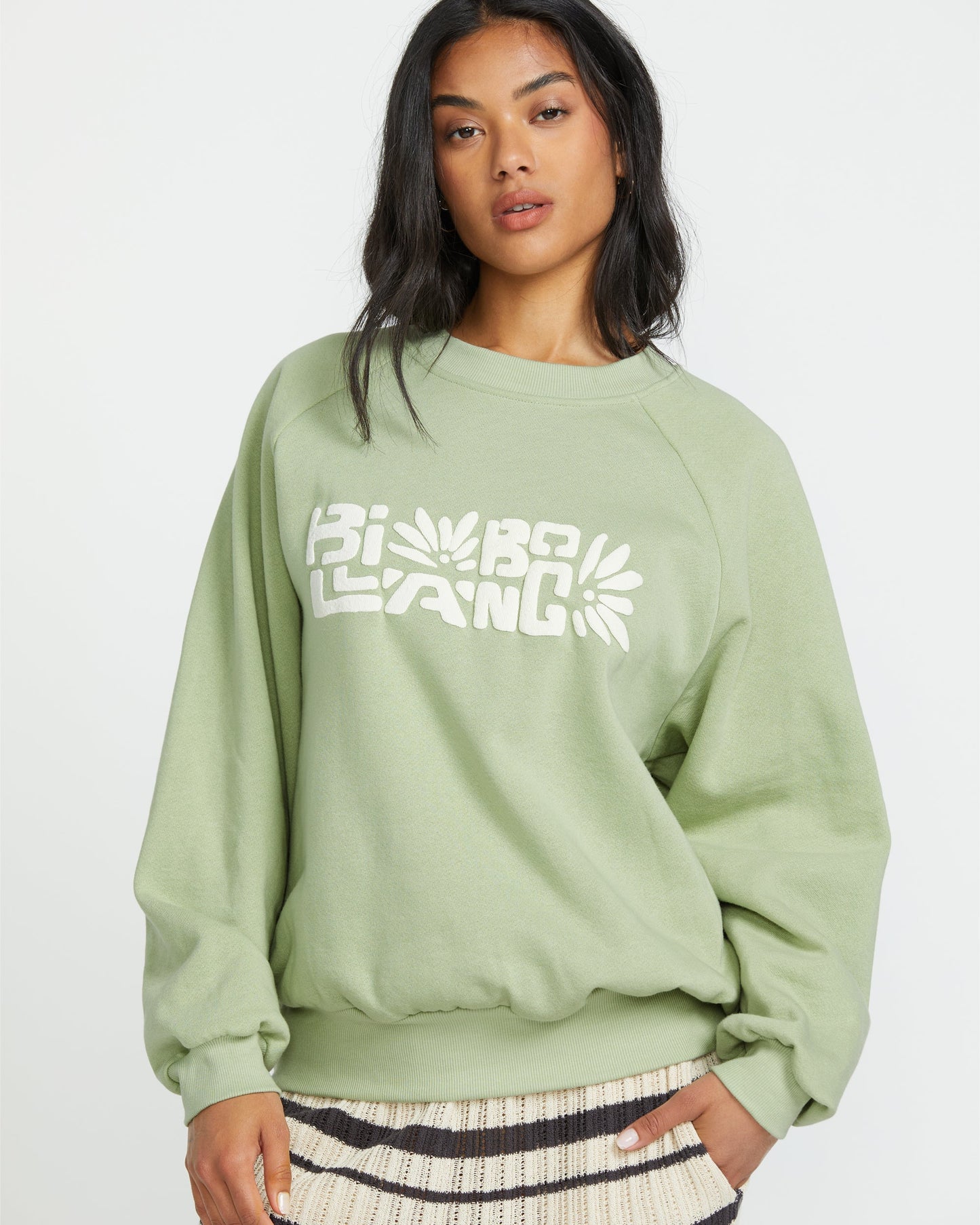 The Waves Crew Sweatshirt  - Pistachio