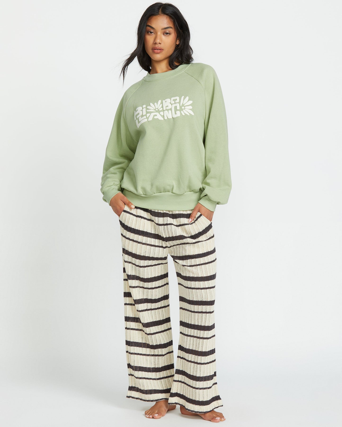 The Waves Crew Sweatshirt  - Pistachio