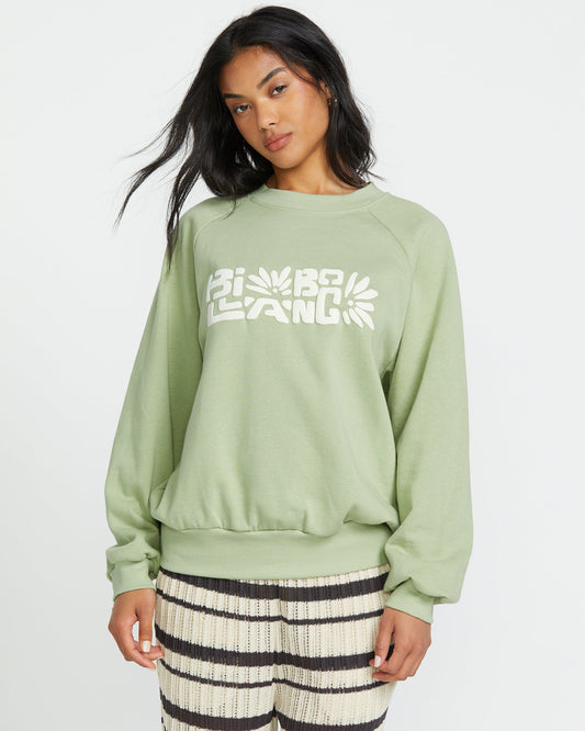 The Waves Crew Sweatshirt  - Pistachio