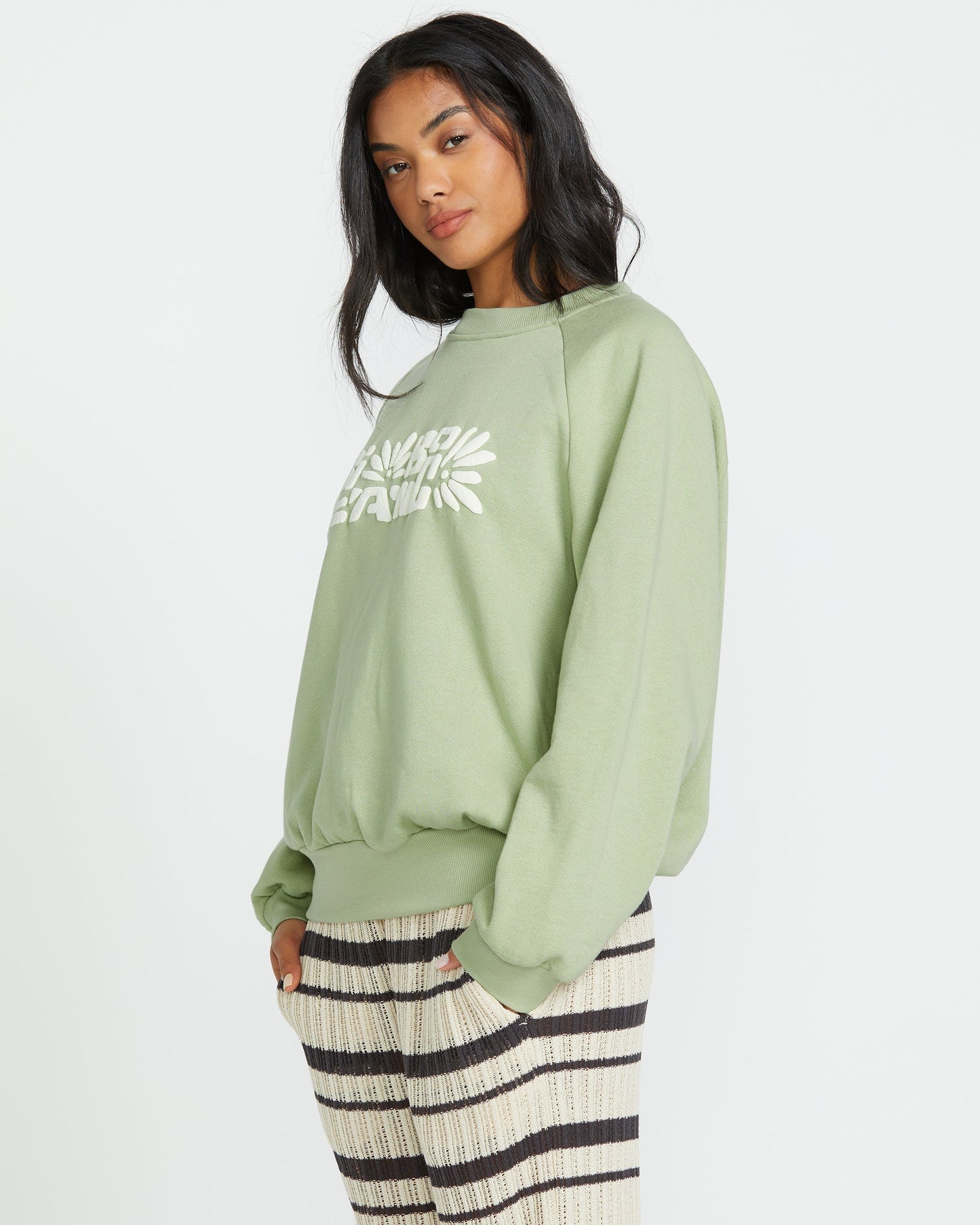 The Waves Crew Sweatshirt  - Pistachio