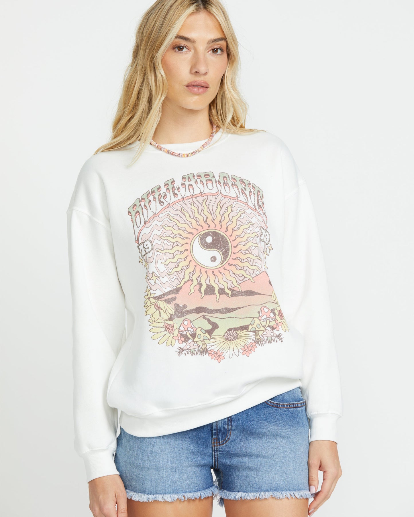 Balanced Out Crew Sweatshirt - Salt Crystal