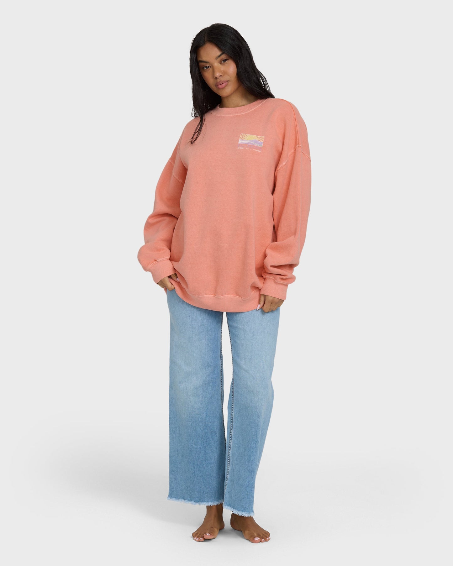 Ride In Crewneck Sweatshirt - Peach Out