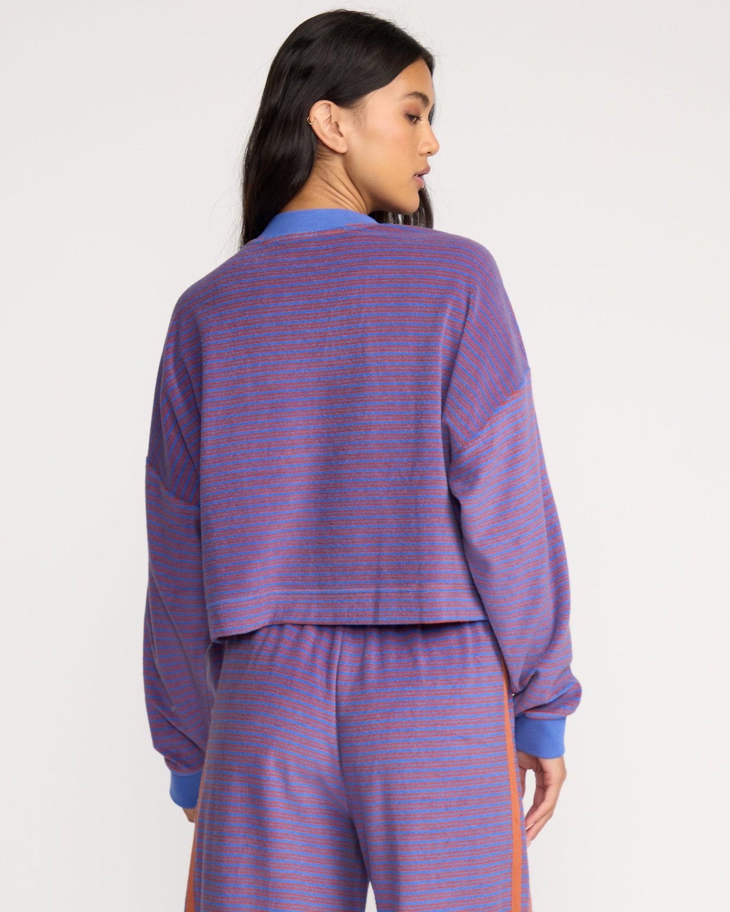 Waves For Days Terry Crewneck Sweatshirt - Iris